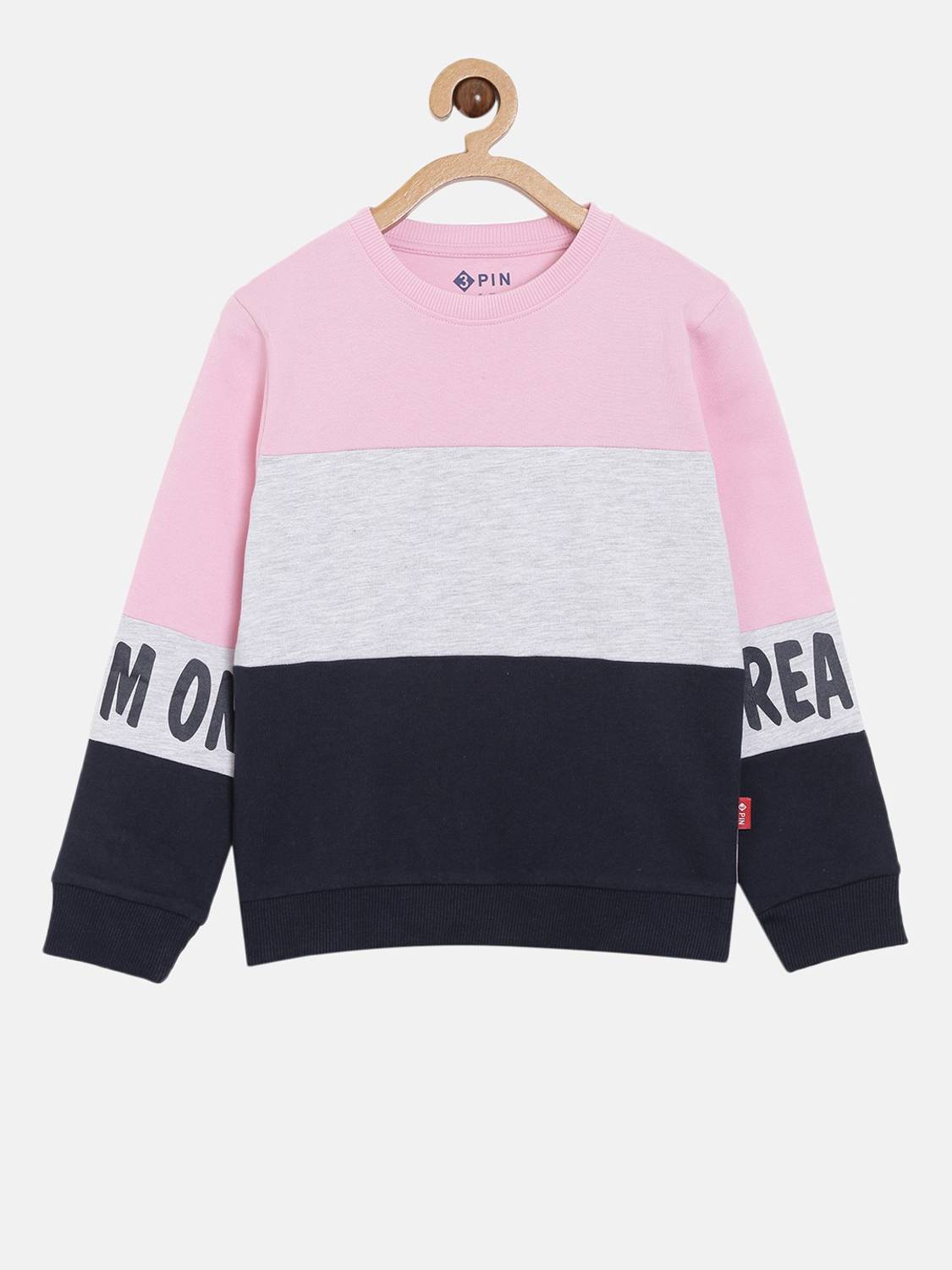 3Pin Full Sleeve Color Block Boys Sweatshirt