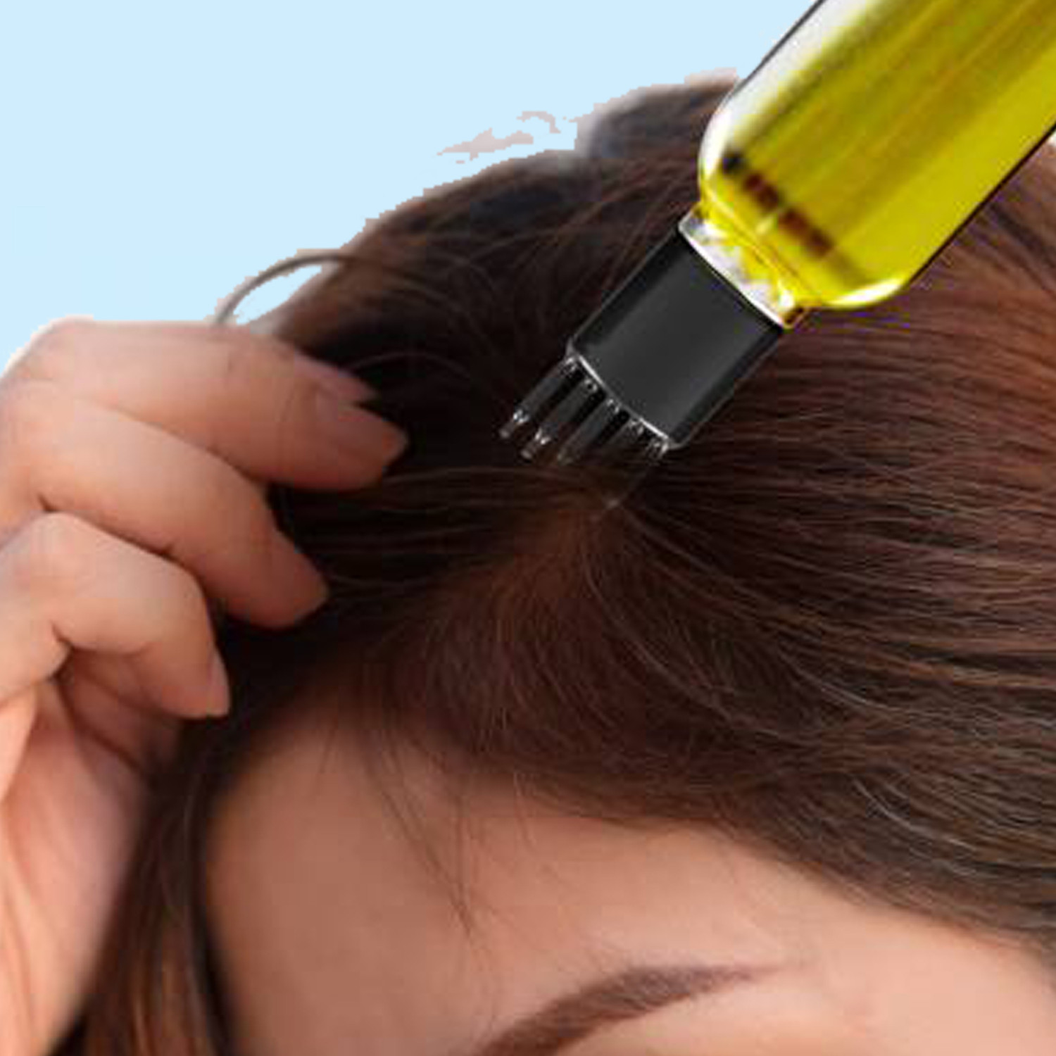 Image of Vreeny Hair Root Applicator Bottle with Comb Cap for Applying Hair Oil, Shampoo and Medicine