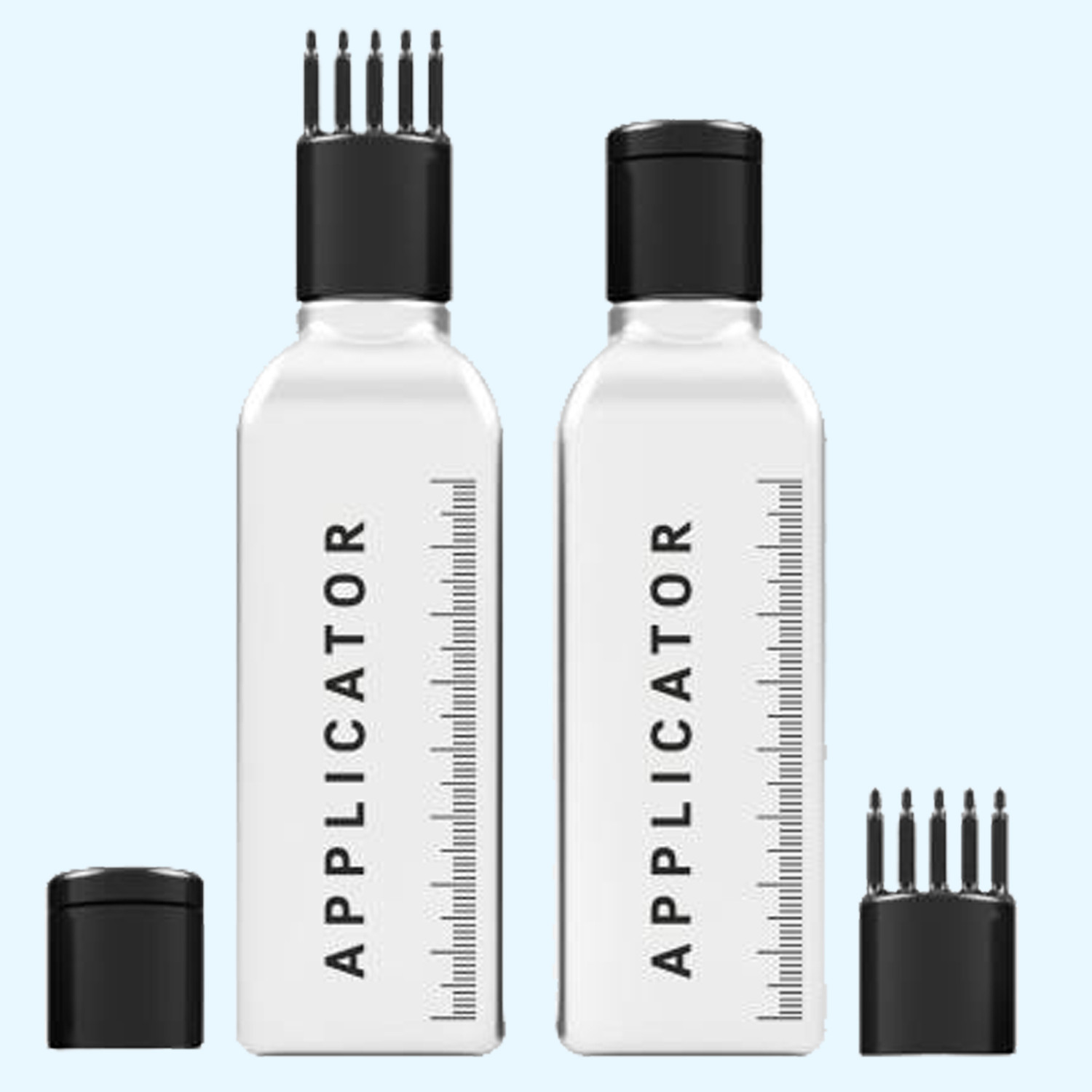 Image of Vreeny Hair Root Applicator Bottle with Comb Cap for Applying Hair Oil, Shampoo and Medicine