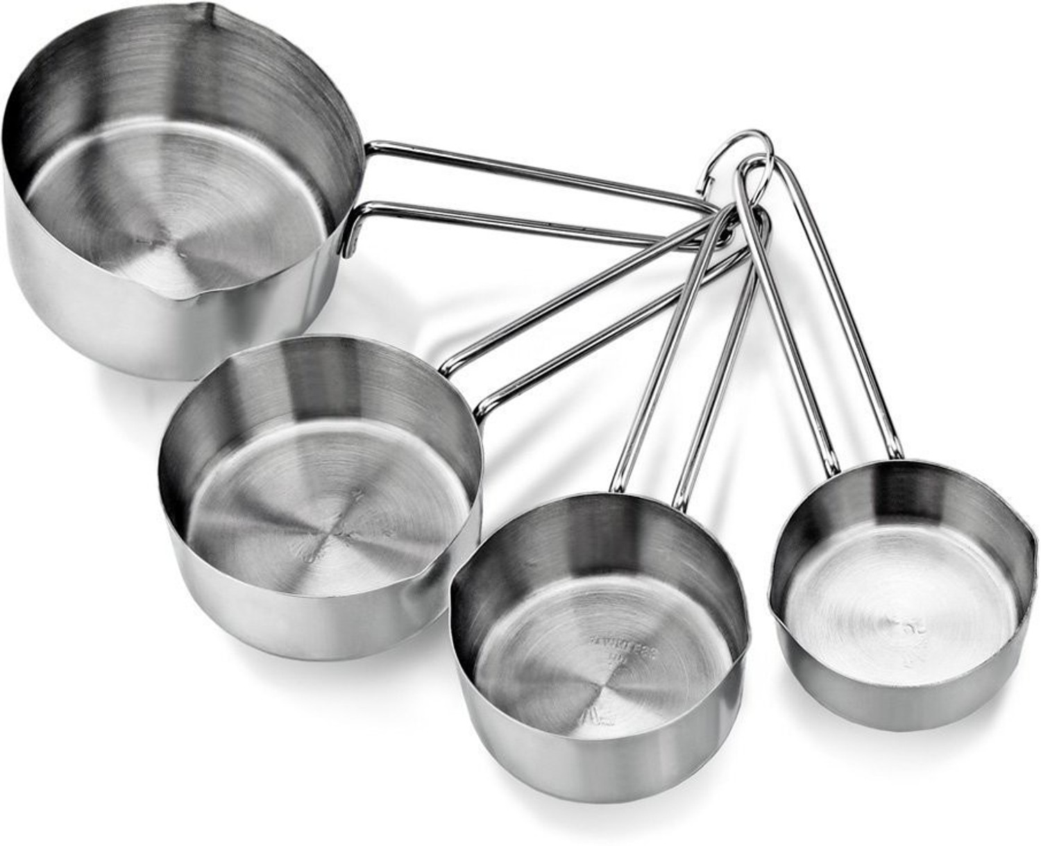 Image of RABBONIX Heavy Duty Stainless Steel Metal for Dry or Liquid, Fits in Spice Jar, Set of 4 Measuring Cup Set