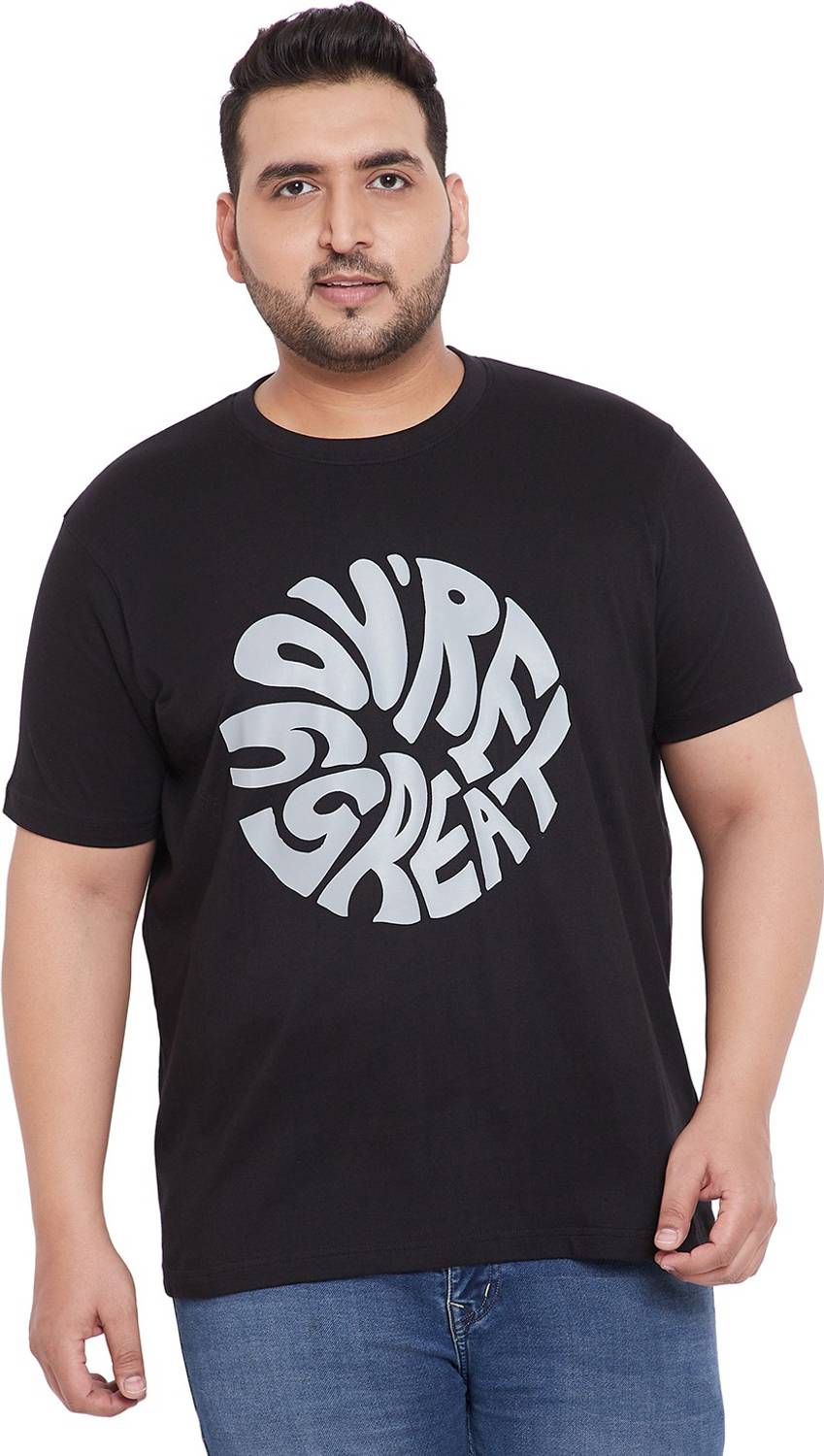 bigbanana Printed Men Round Neck Black T-Shirt