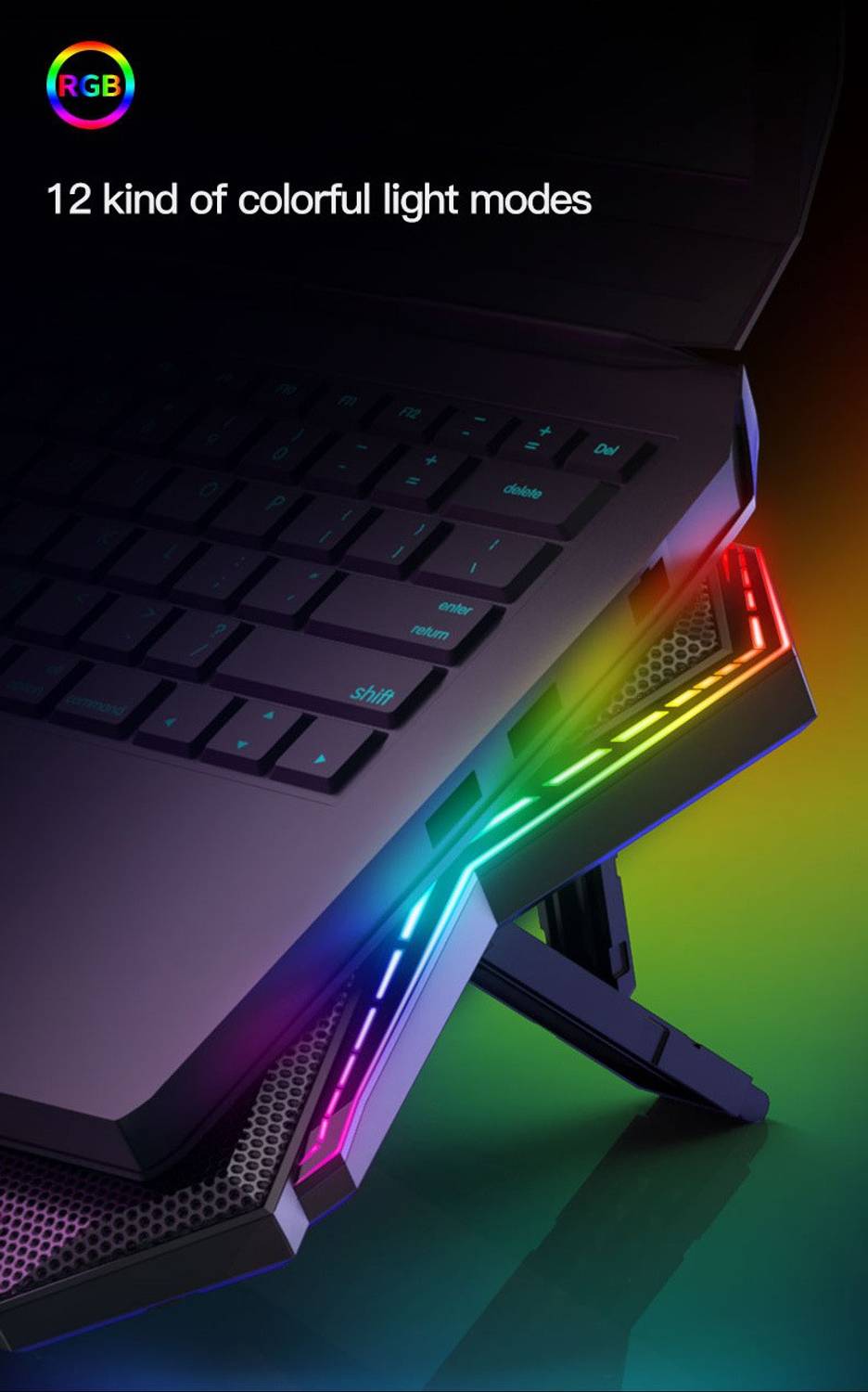 Cosmic Byte Meteroid RGB Ergonomic Cooling Pad - Image 4