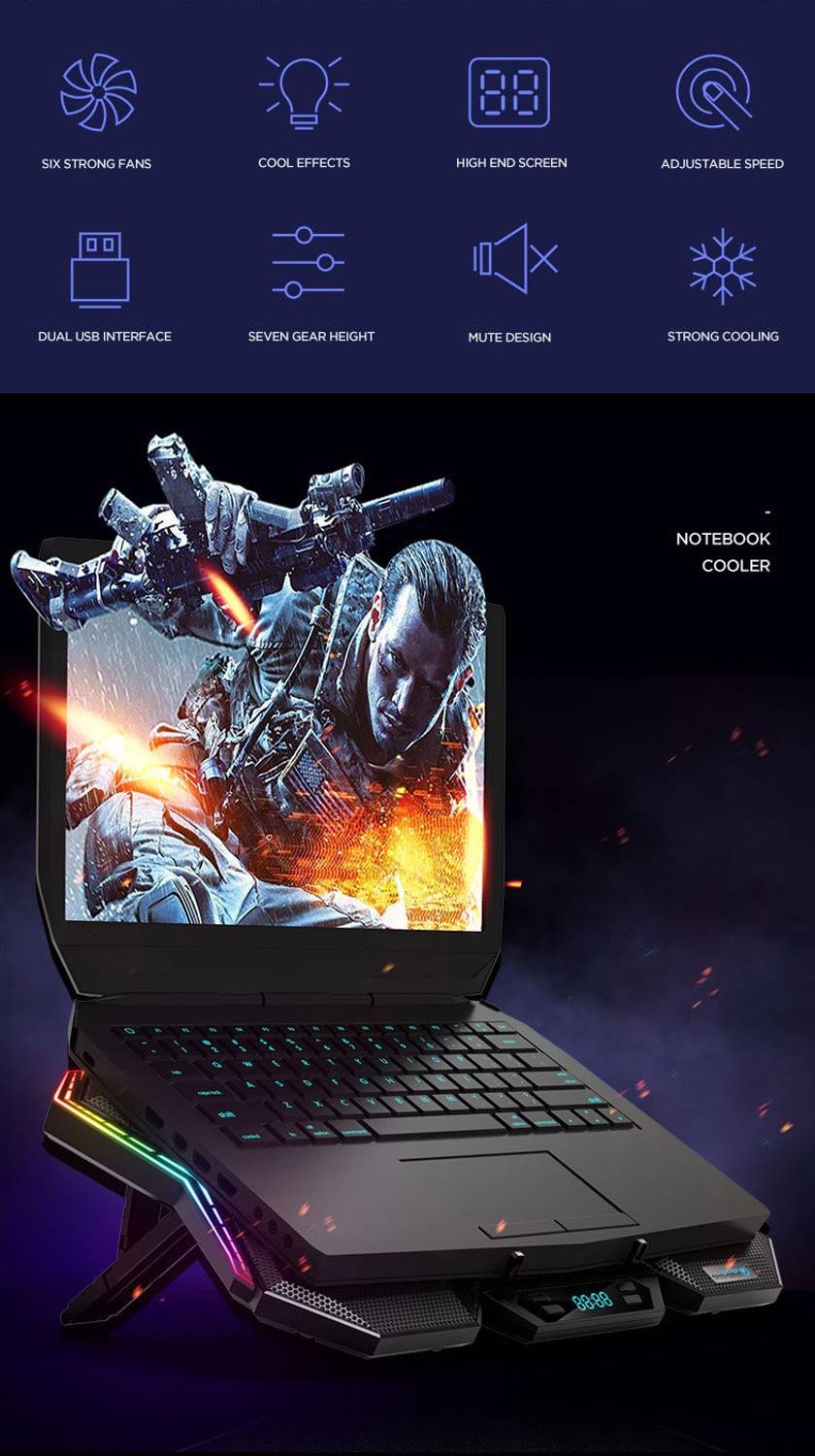 Cosmic Byte Meteroid RGB Ergonomic Cooling Pad - Image 5