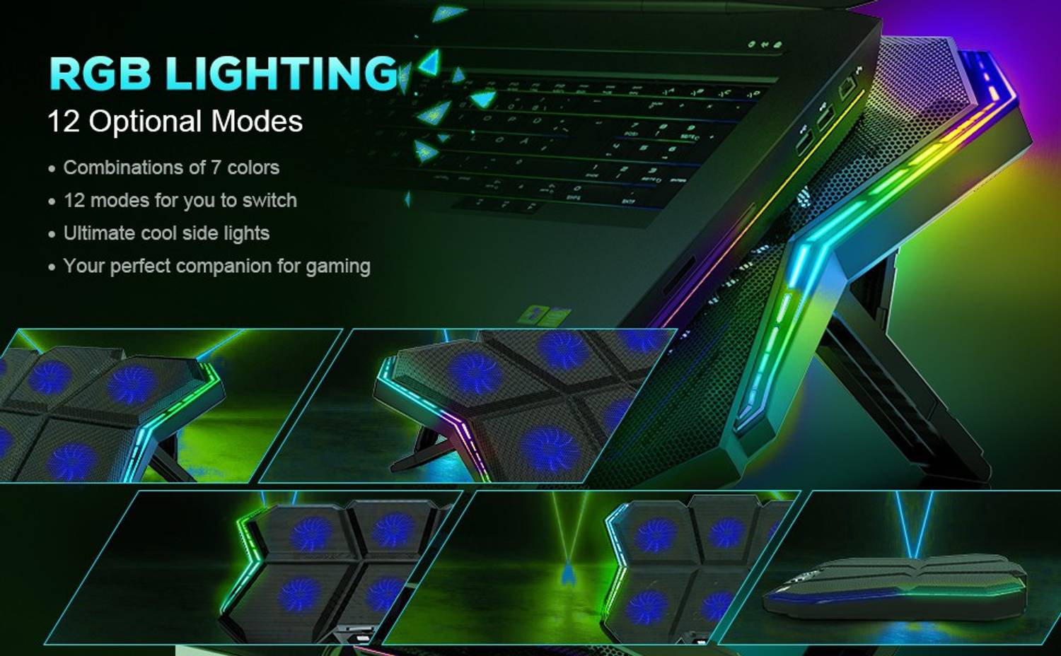 Cosmic Byte Meteroid RGB Ergonomic Cooling Pad - Image 3
