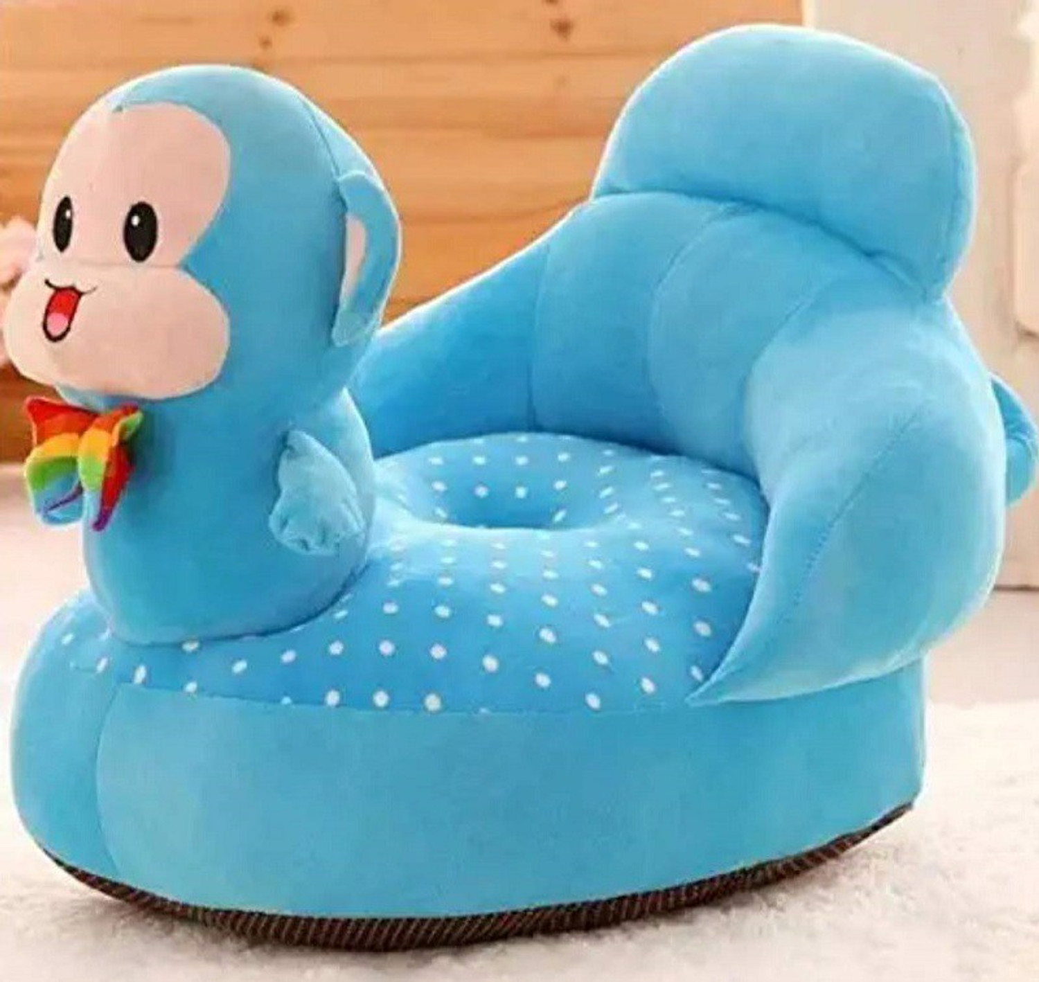 Image of Everyonic Soft Monkey Sofa Seat for Baby ( 0 to 4 years), Best gift for newborn kids, High quality soft teddy shape sofa /chair for new born Fabric Sofa