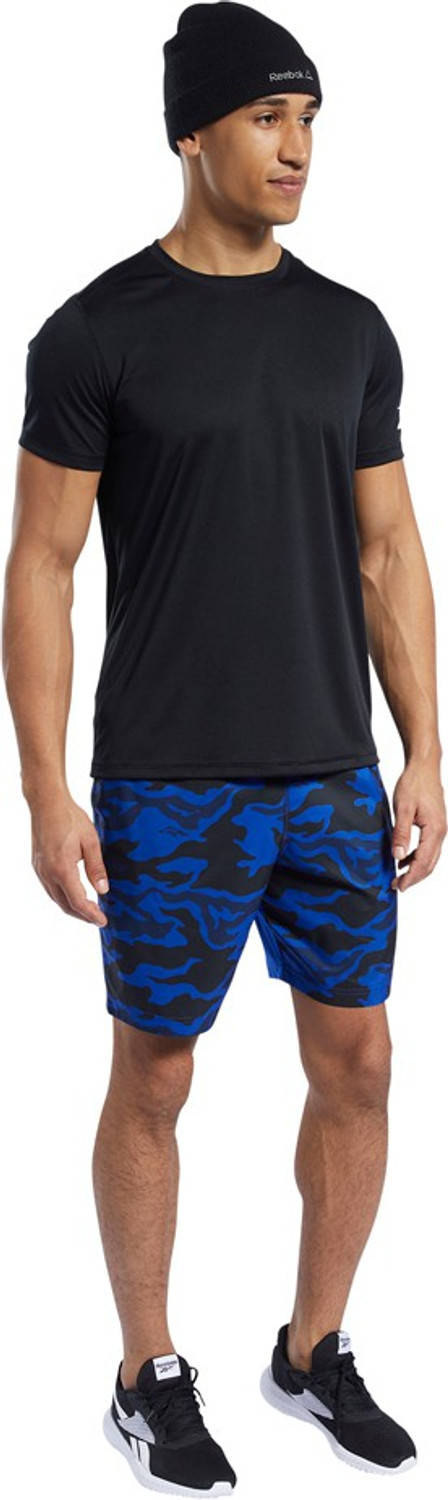 Image of REEBOK Solid Men Round Neck Black T-Shirt
