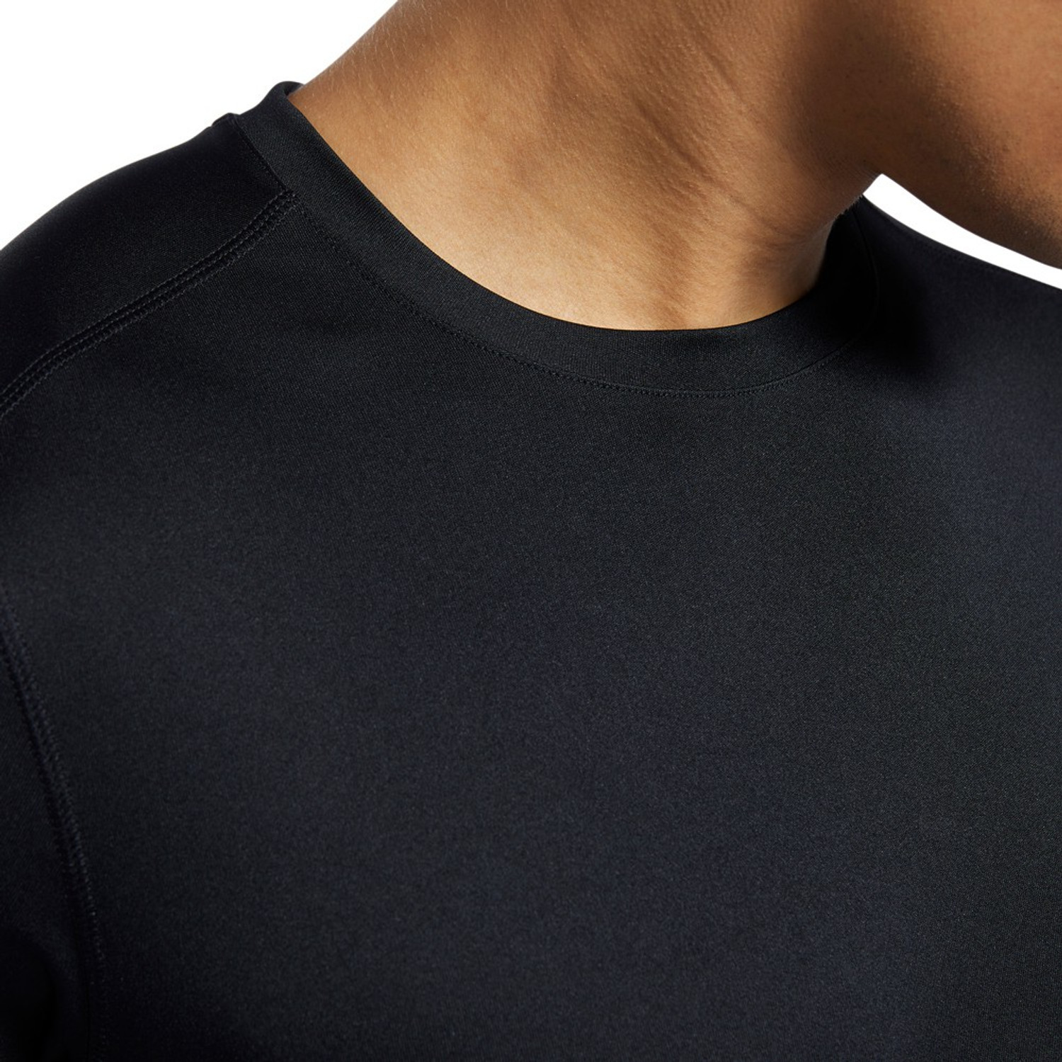 Image of REEBOK Solid Men Round Neck Black T-Shirt