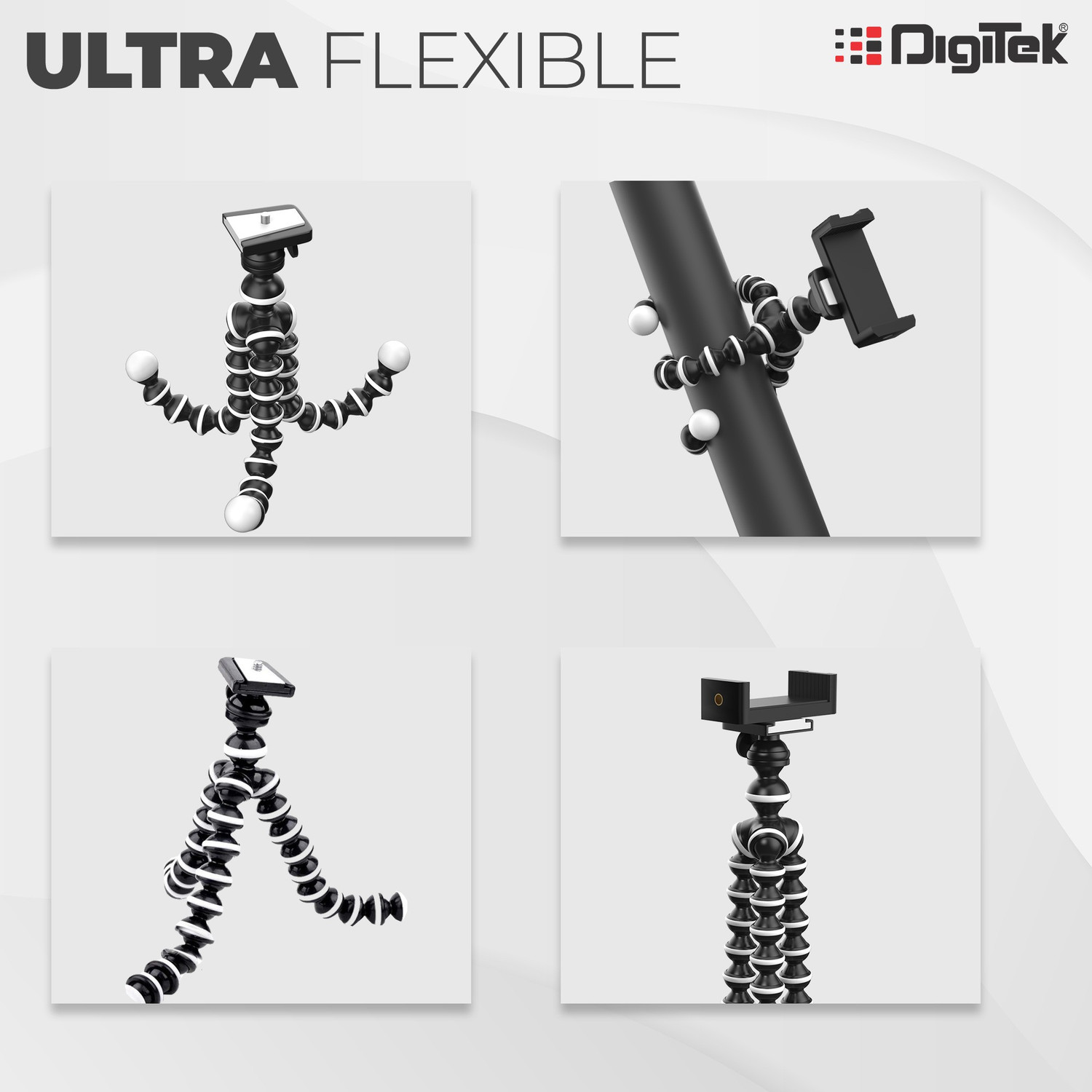 Image of DIGITEK Gorilla Tripod /Mini Tripod for Mobile Phone with Phone Mount & Remote | Flexible Gorilla Stand for DSLR & Action Cameras (DTR 260 GT) Tripod