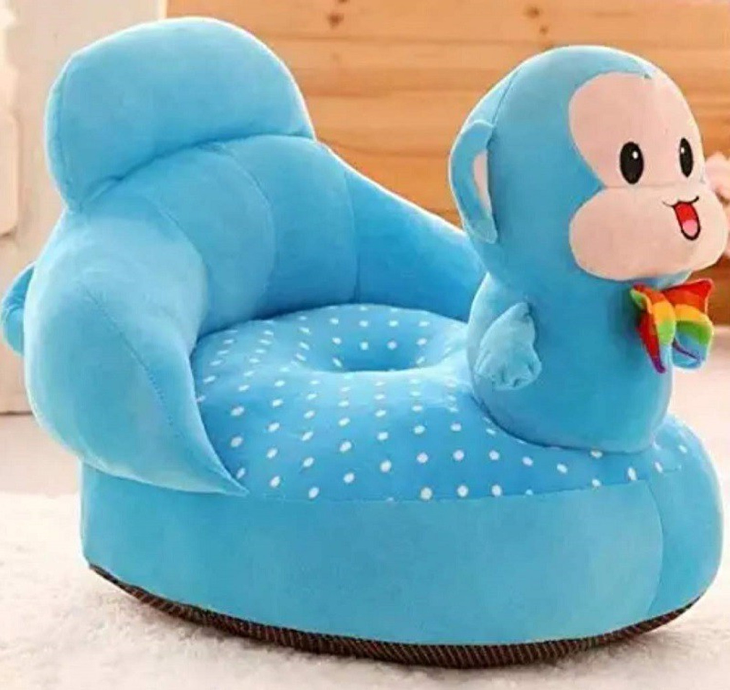 Image of Everyonic Soft Monkey Sofa Seat for Baby ( 0 to 4 years), Best gift for newborn kids, High quality soft teddy shape sofa /chair for new born Fabric Sofa