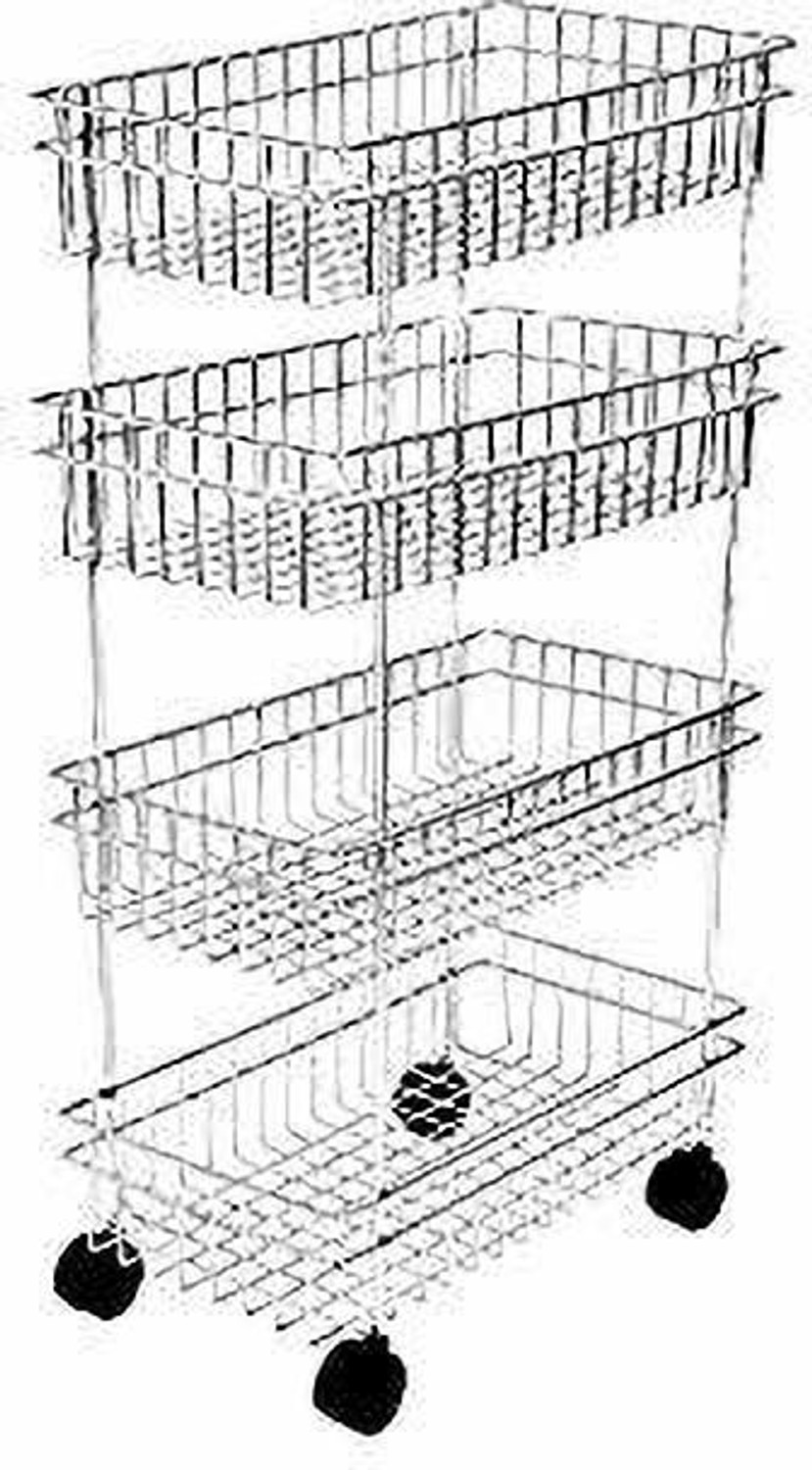 Image of ADAKASI Containers Kitchen Rack Steel 4 Layer Fruit Vegetable Kitchen Rack