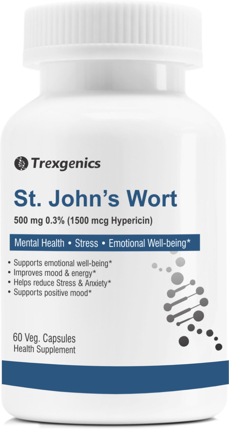 Image of Trexgenics St. JOHN'S WORT 500mg(0.3% Hypericin) Stress, Mood, Mental health (60 Vcaps)