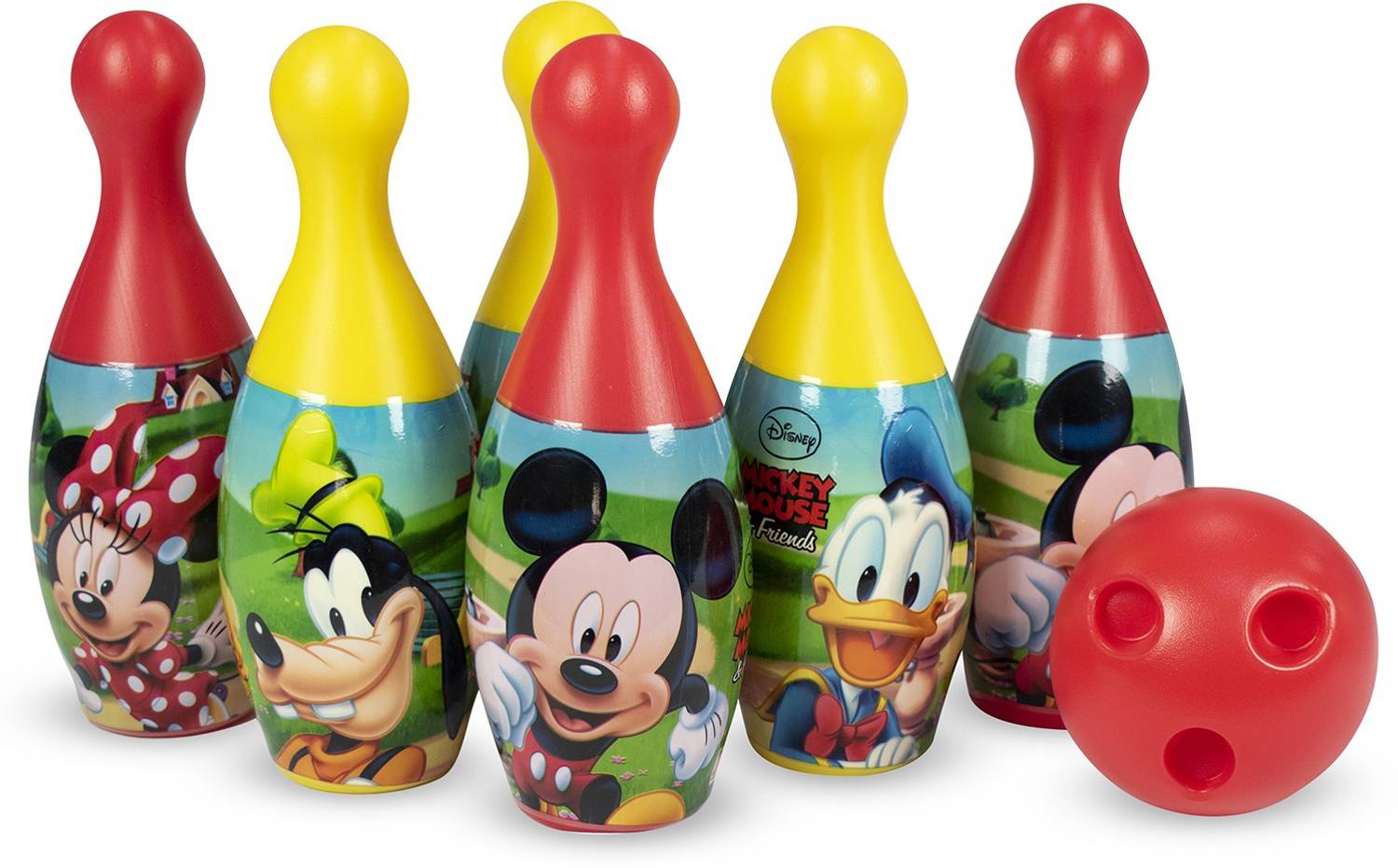 DISNEY Mickey & Friends 6-Pin and Ball Set for Bowling