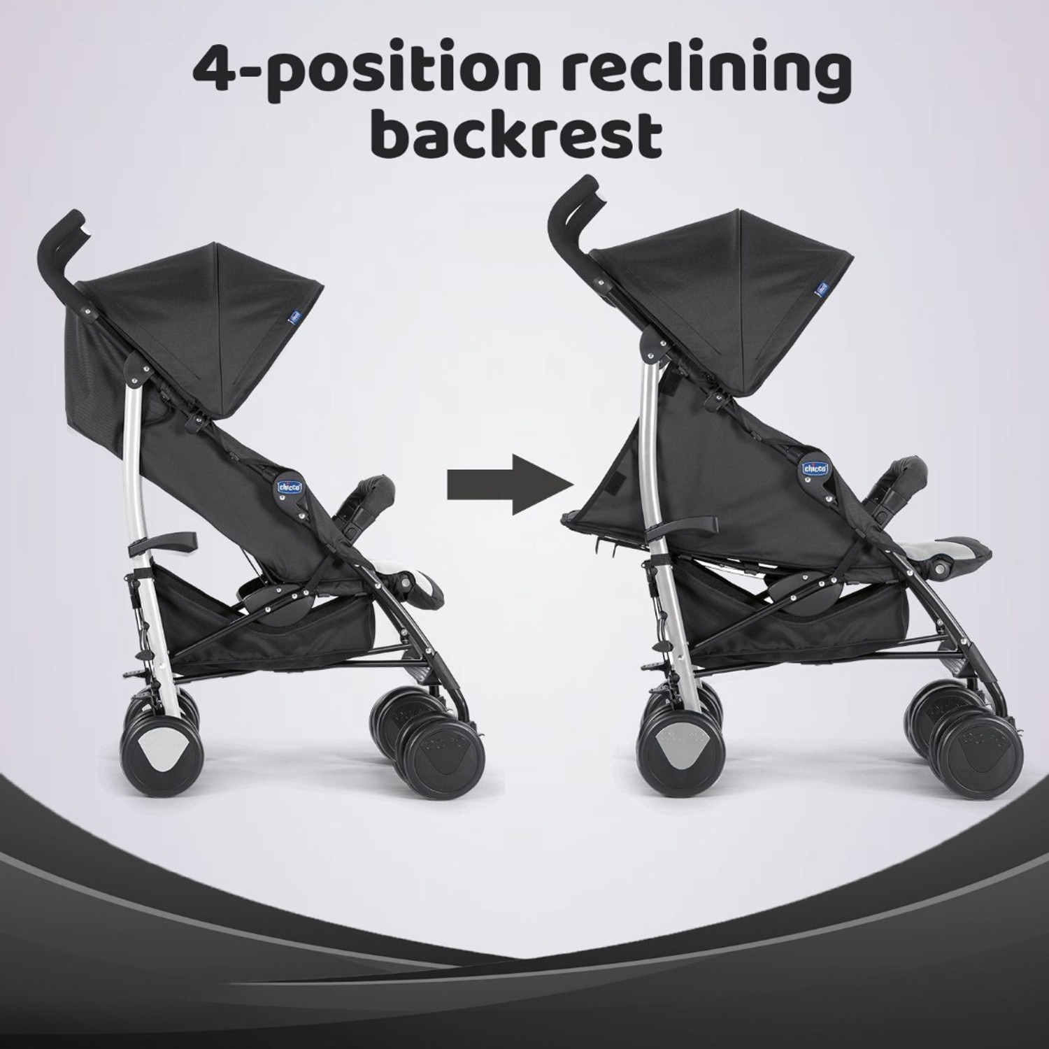 Image of Chicco Echo stroller / bumper bar stone Stroller