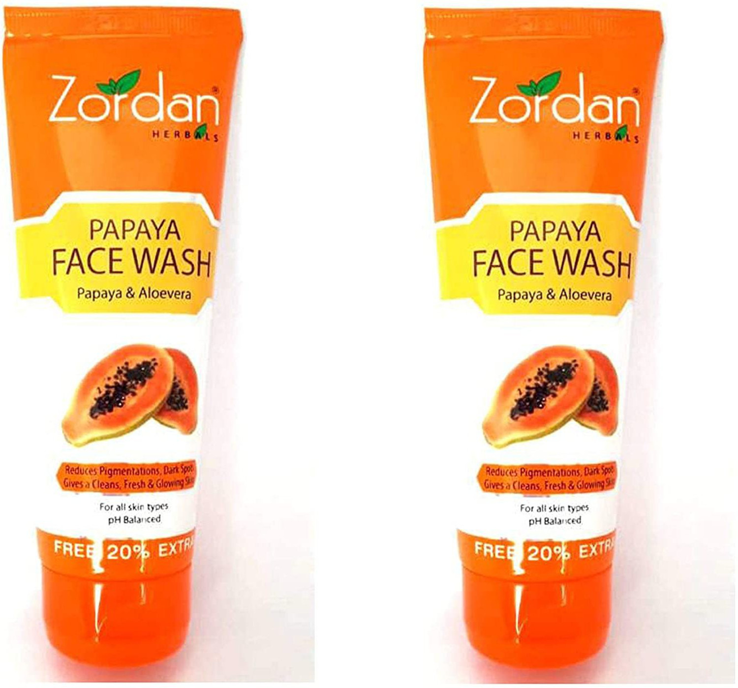 Image of ZORDAN PAPAYA FACE WASH (120ML*2) (240 ml) Face Wash