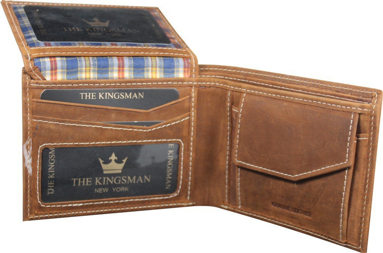 Image of THE KINGSMAN NEWYORK Men Travel, Casual, Trendy, Formal Brown Genuine Leather Wallet