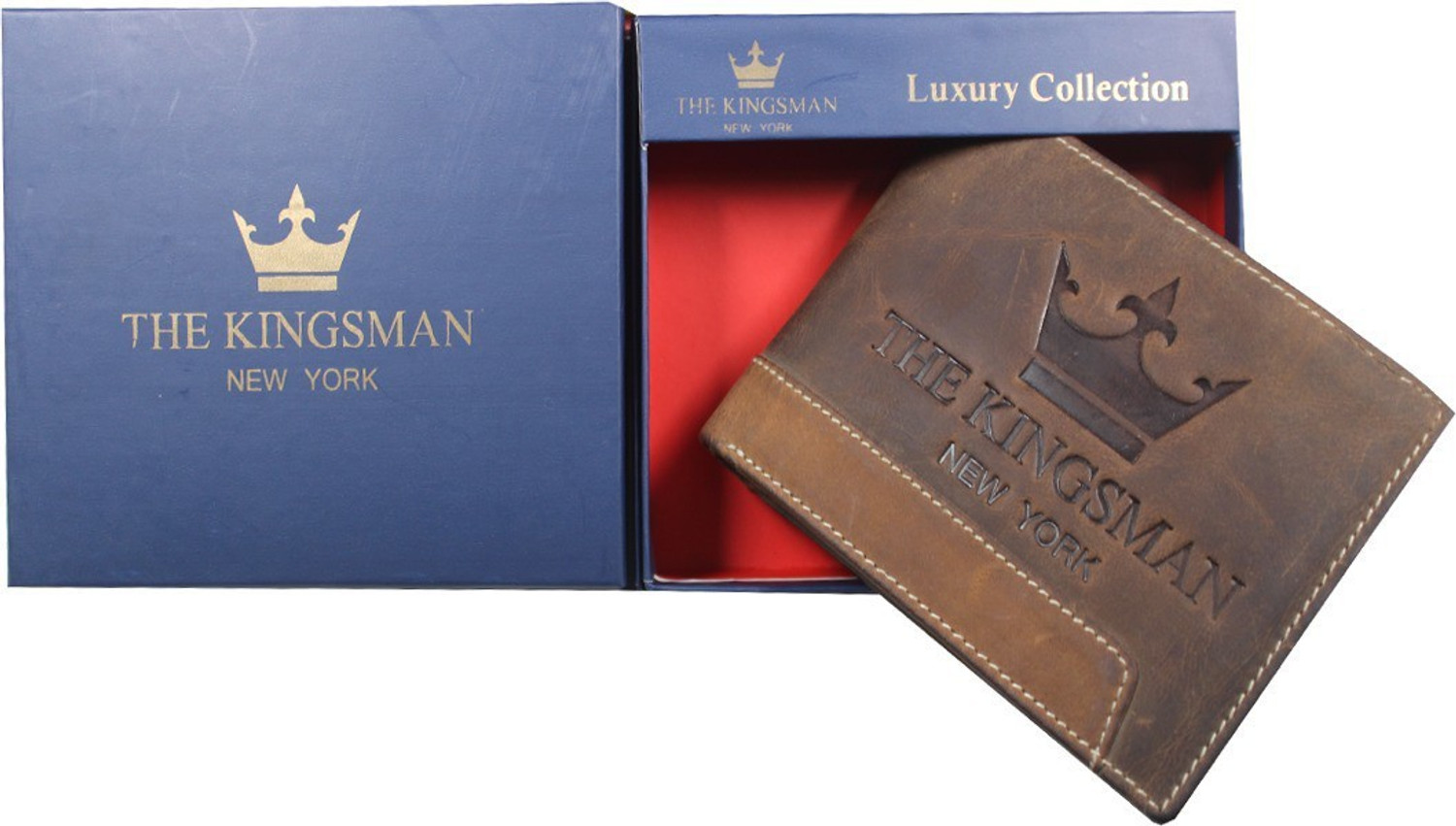 Image of THE KINGSMAN NEWYORK Men Travel, Casual, Trendy, Formal Brown Genuine Leather Wallet