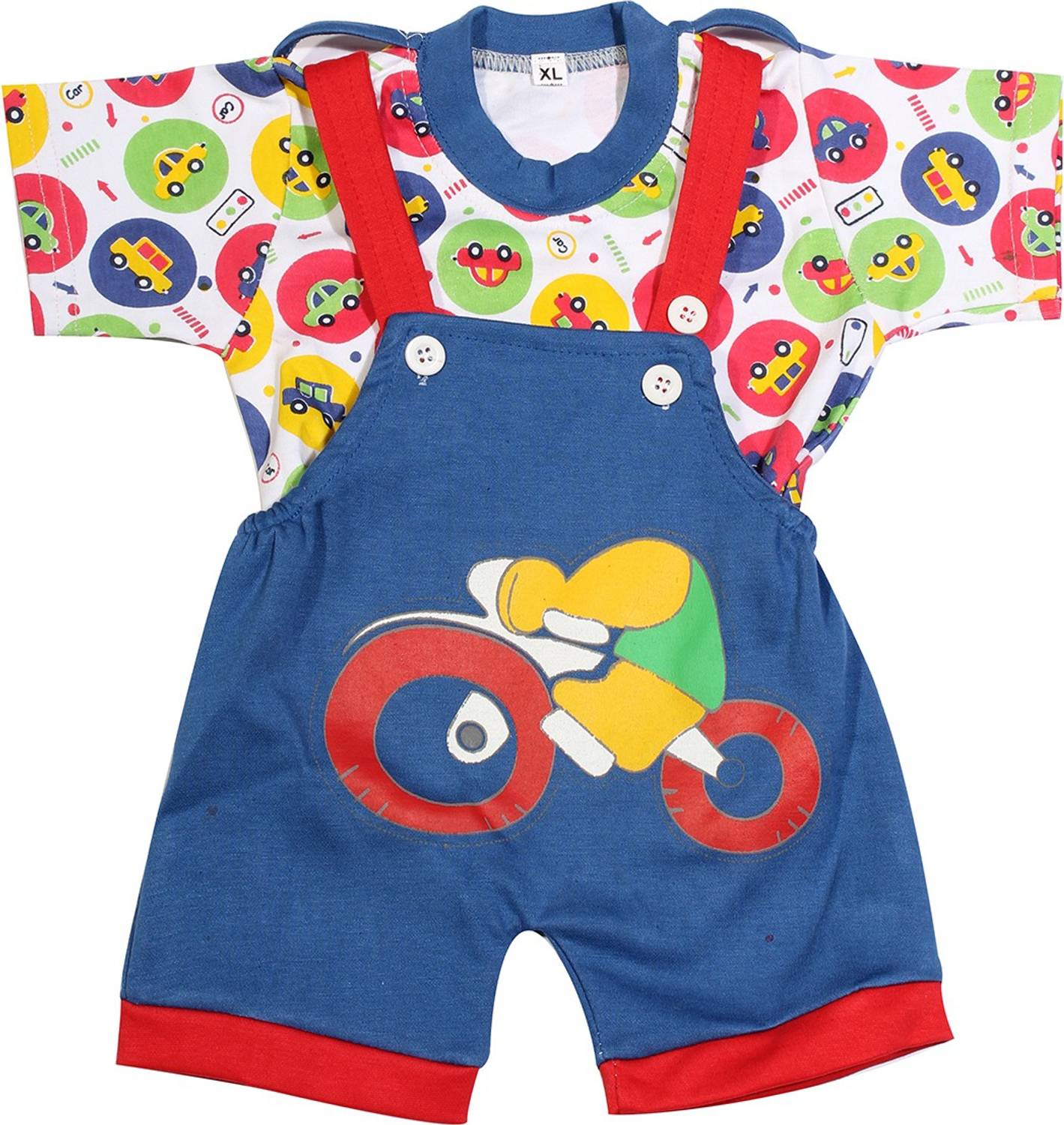 babeezworld Dungaree For Boys & Girls Printed Cotton Blend