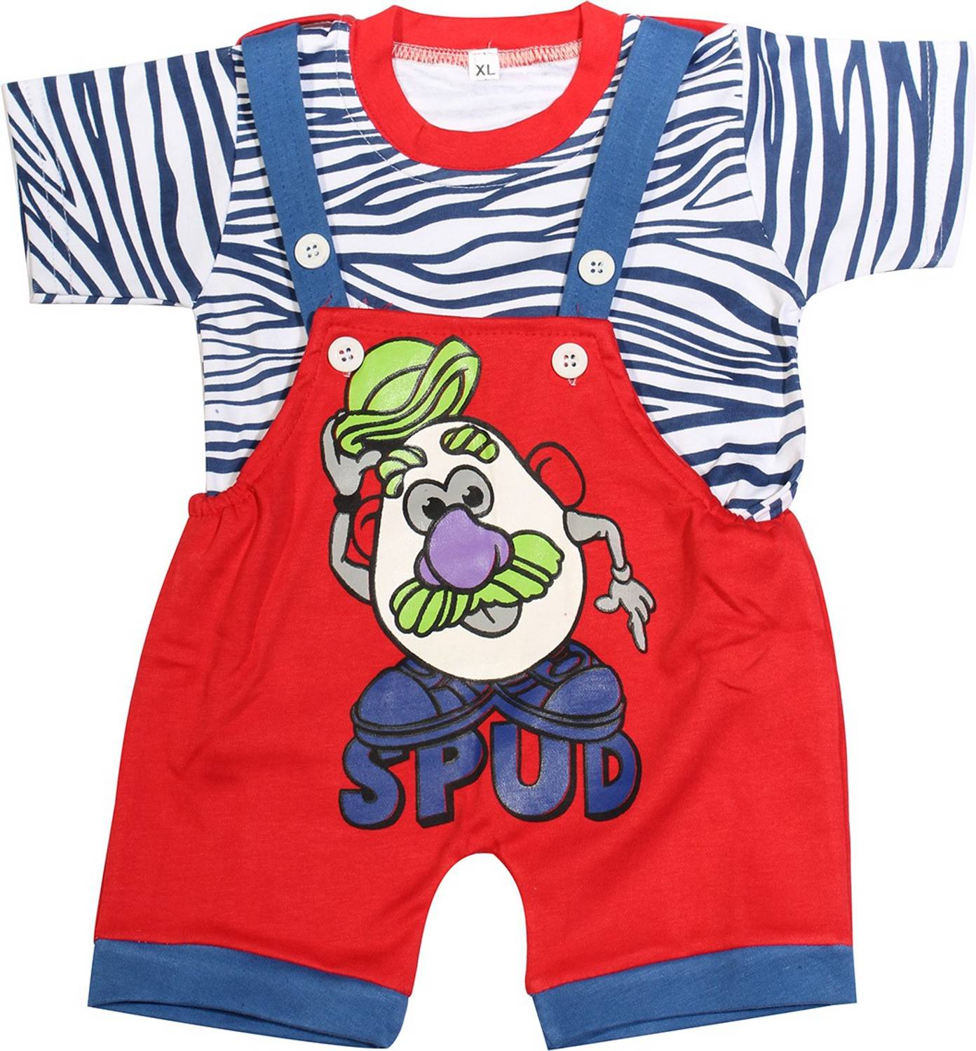 babeezworld Dungaree For Boys & Girls Printed Cotton Blend