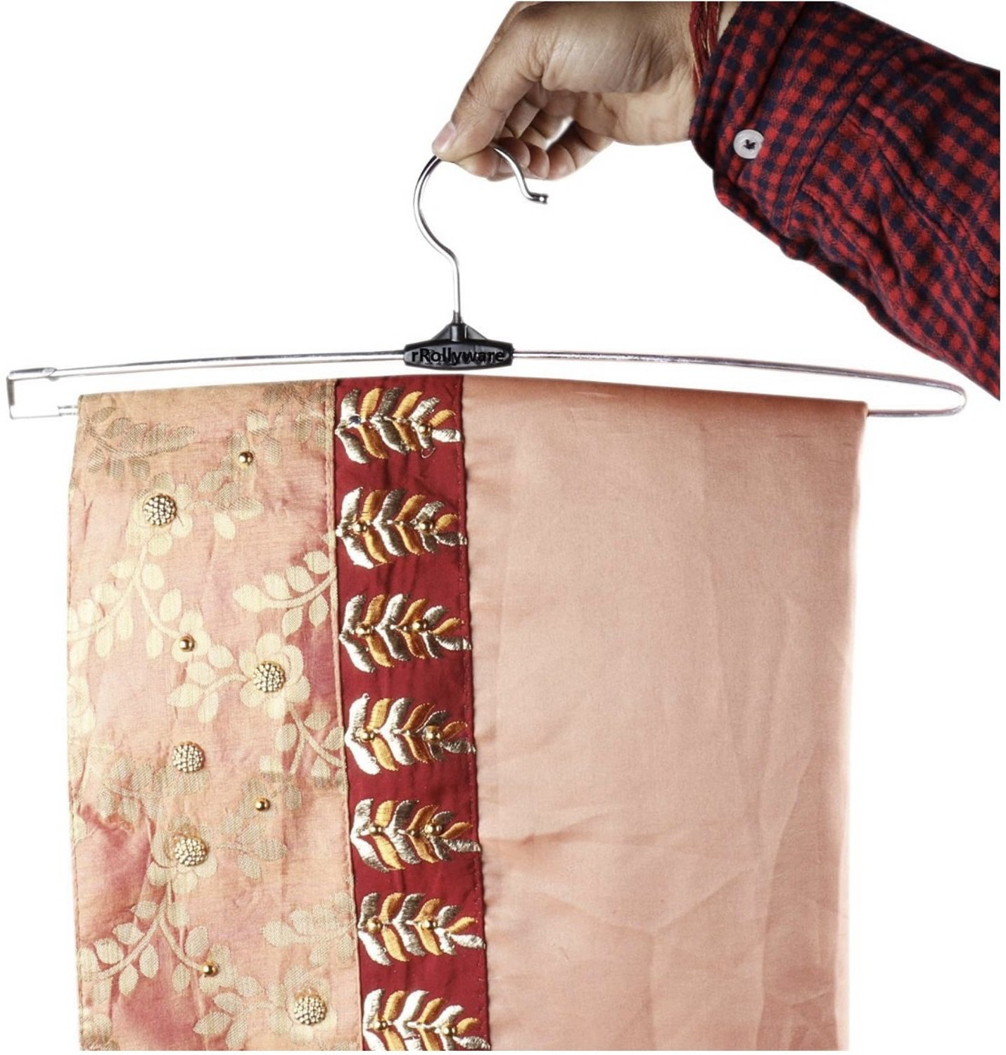 Image of Lashkara Lockable technology for sarees, pants, skirts, clothes Steel Saree Pack of 6 Hangers For Saree
