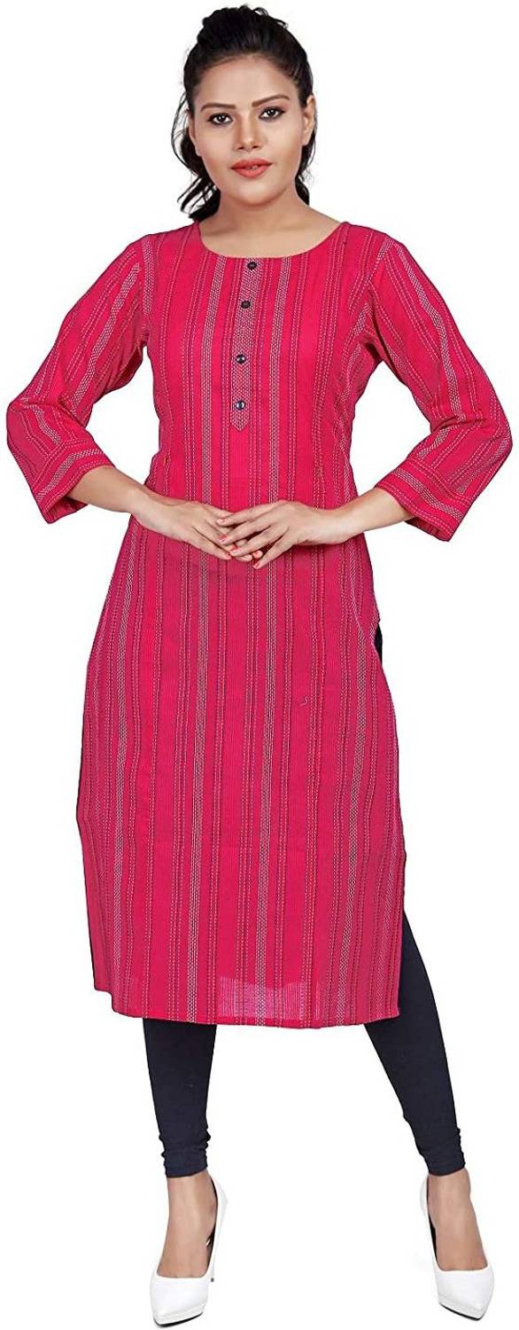 B2Fashion Women Striped Straight Kurta
