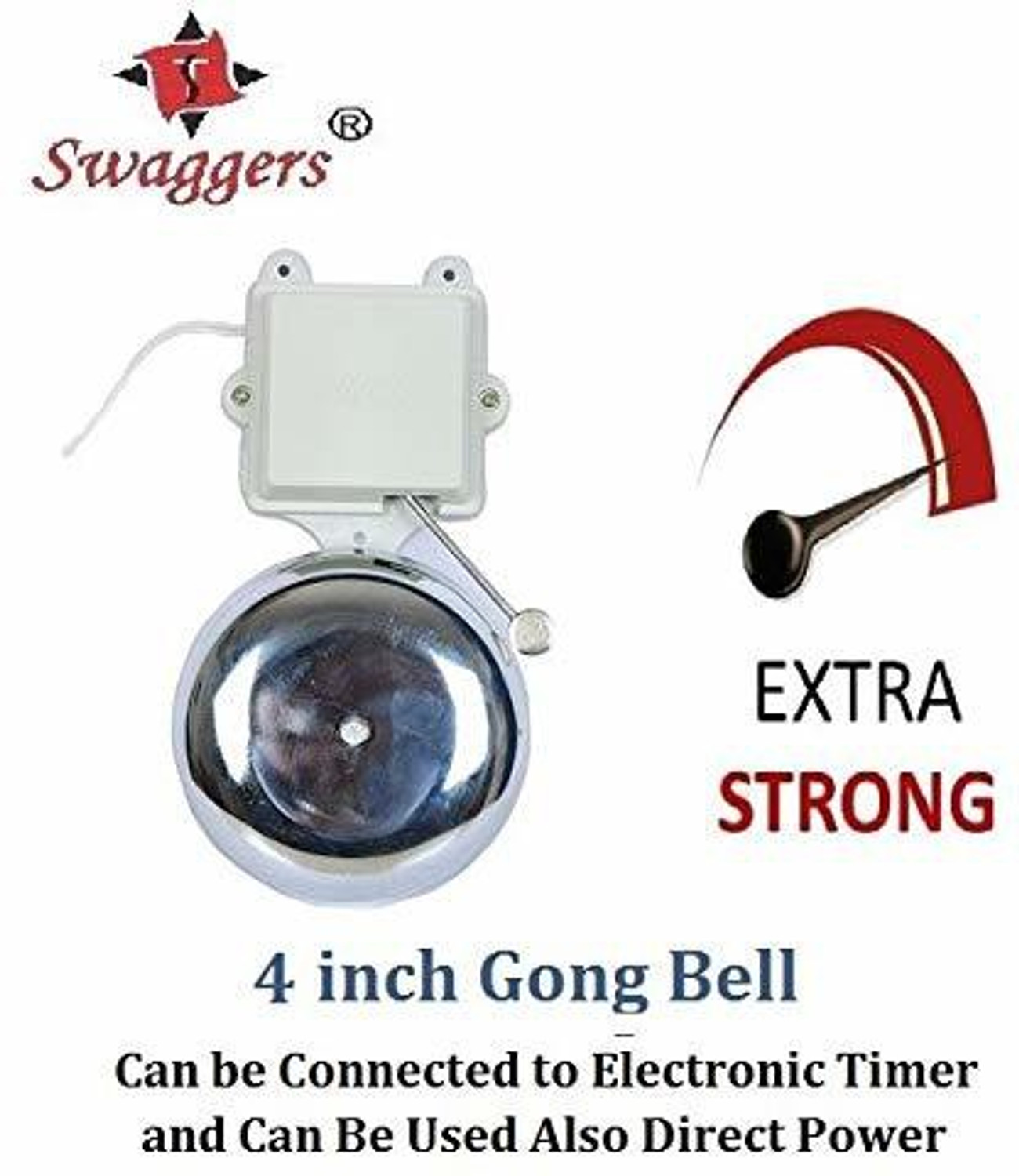 Image of SWAGGERS Electric School Gong Bell- 4 inch, For Schools, Factories, Industries Steel School Bell