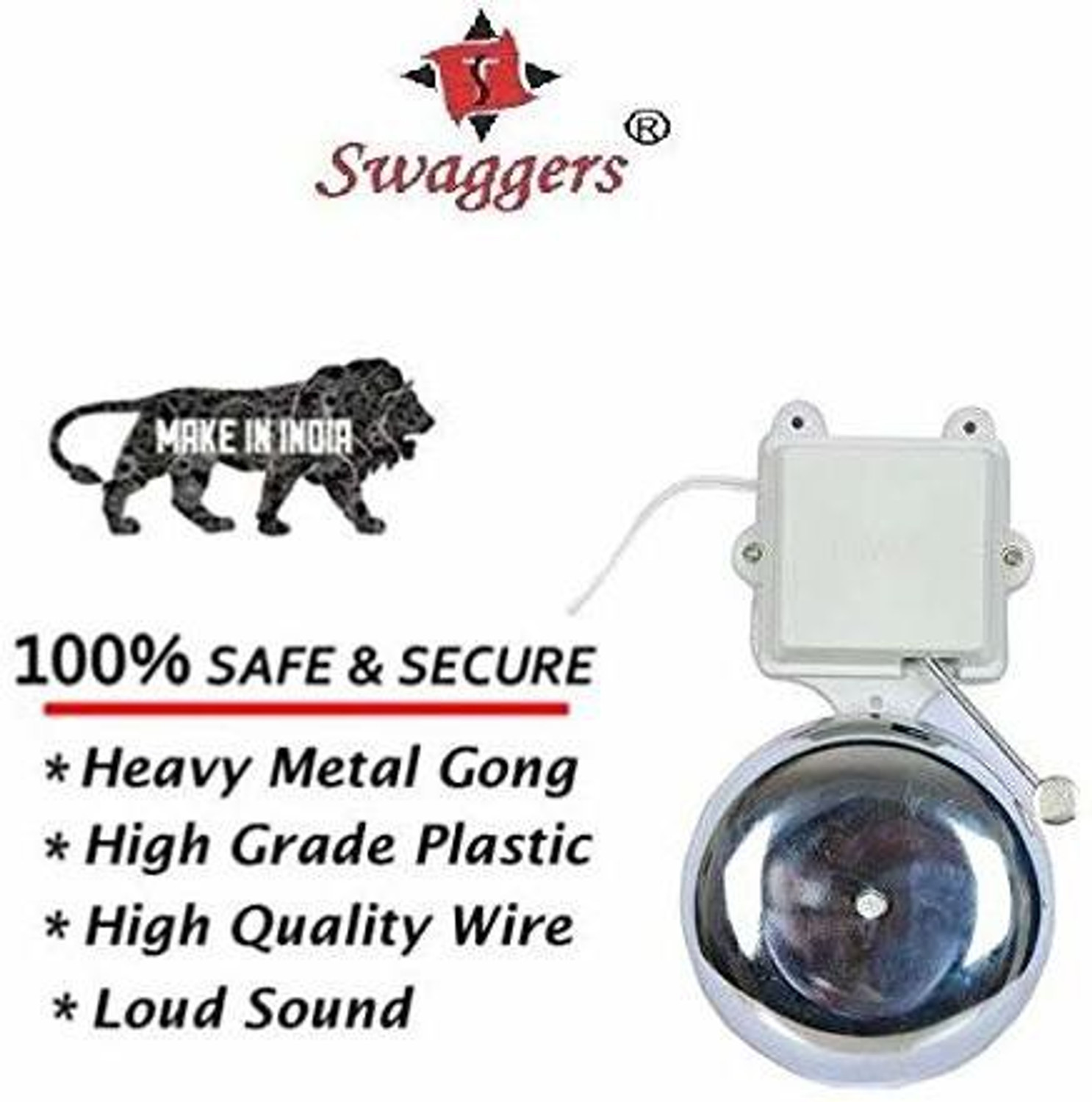 Image of SWAGGERS Electric School Gong Bell- 4 inch, For Schools, Factories, Industries Steel School Bell