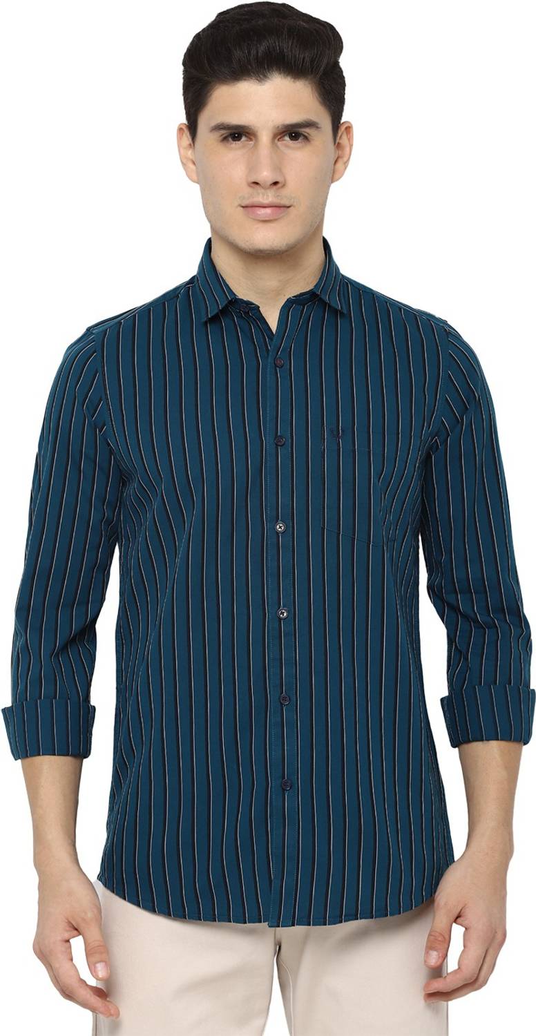 Allen Solly Men Super Slim Fit Striped Button Down Collar Casual