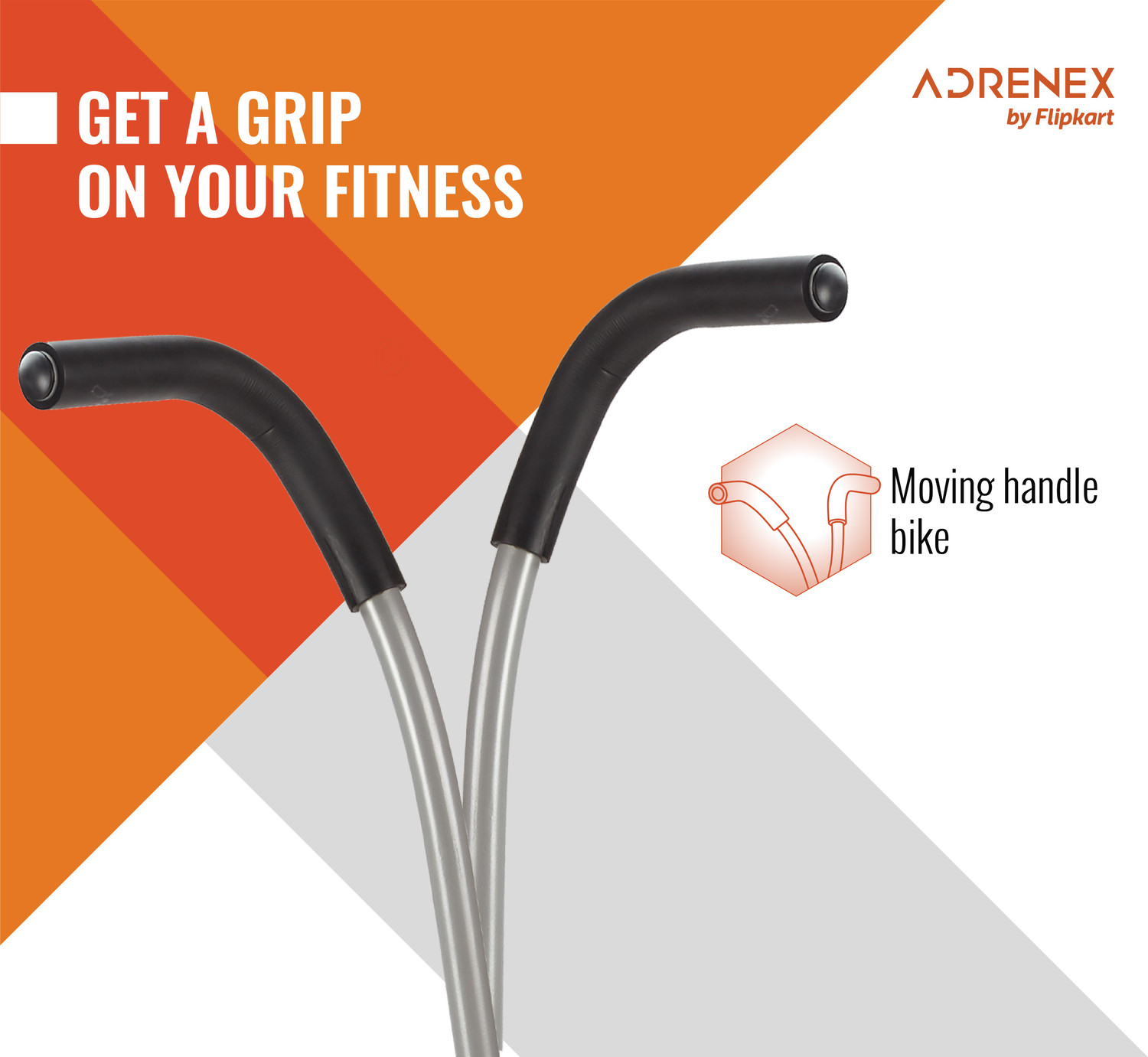 Image of Adrenex by Flipkart AIRBIKE100BST Exercise Bicycle with Moving Handles, Back Support and Twister Dual-Action Stationary Exercise Bike
