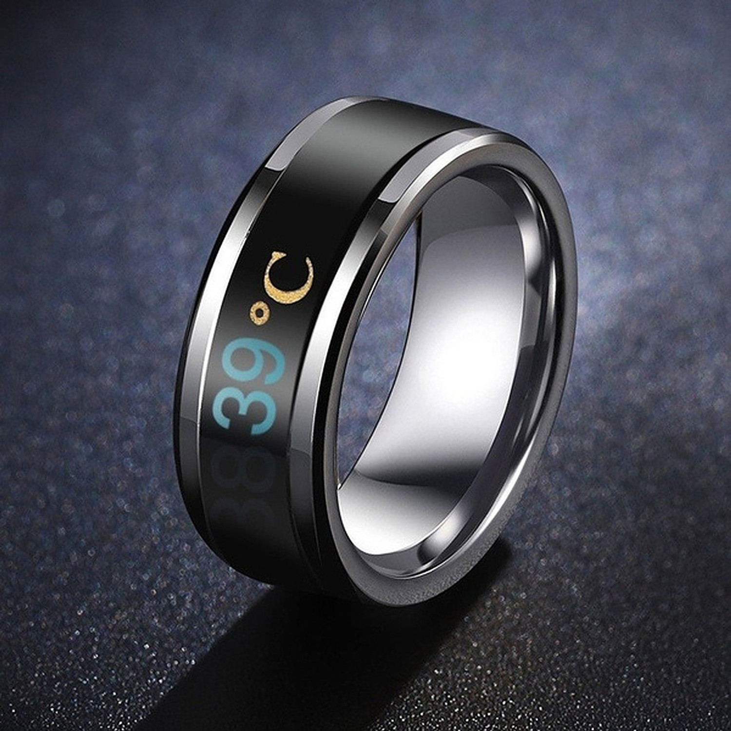 Image of Heer Collection Intelligent Smart Body Temperature Monitor Stainless Steel Ring for Girls and Boys Stainless Steel Ring