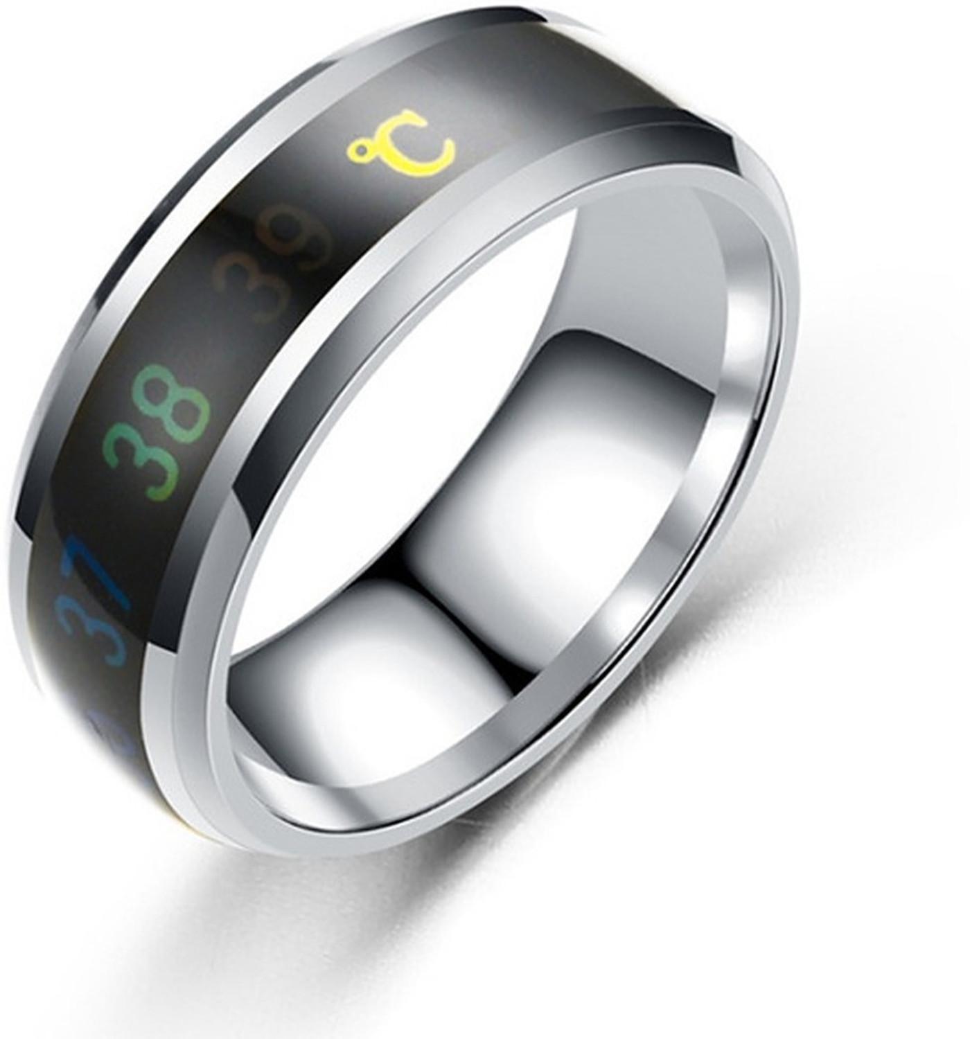 Image of Heer Collection Intelligent Smart Body Temperature Monitor Stainless Steel Ring for Girls and Boys Stainless Steel Ring