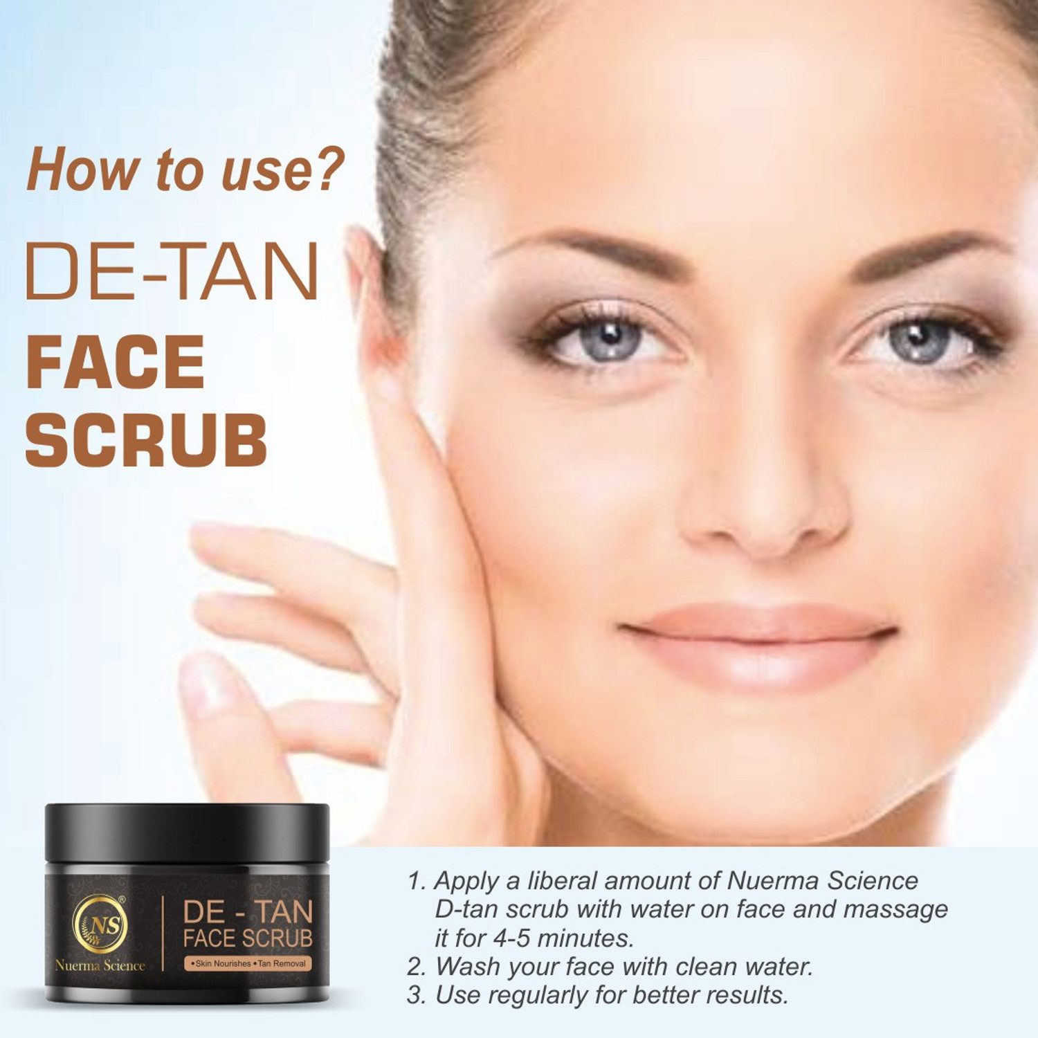 Image of Nuerma Science De Tan Scrub for Gently Exfoliating Damaged Skin Scrub