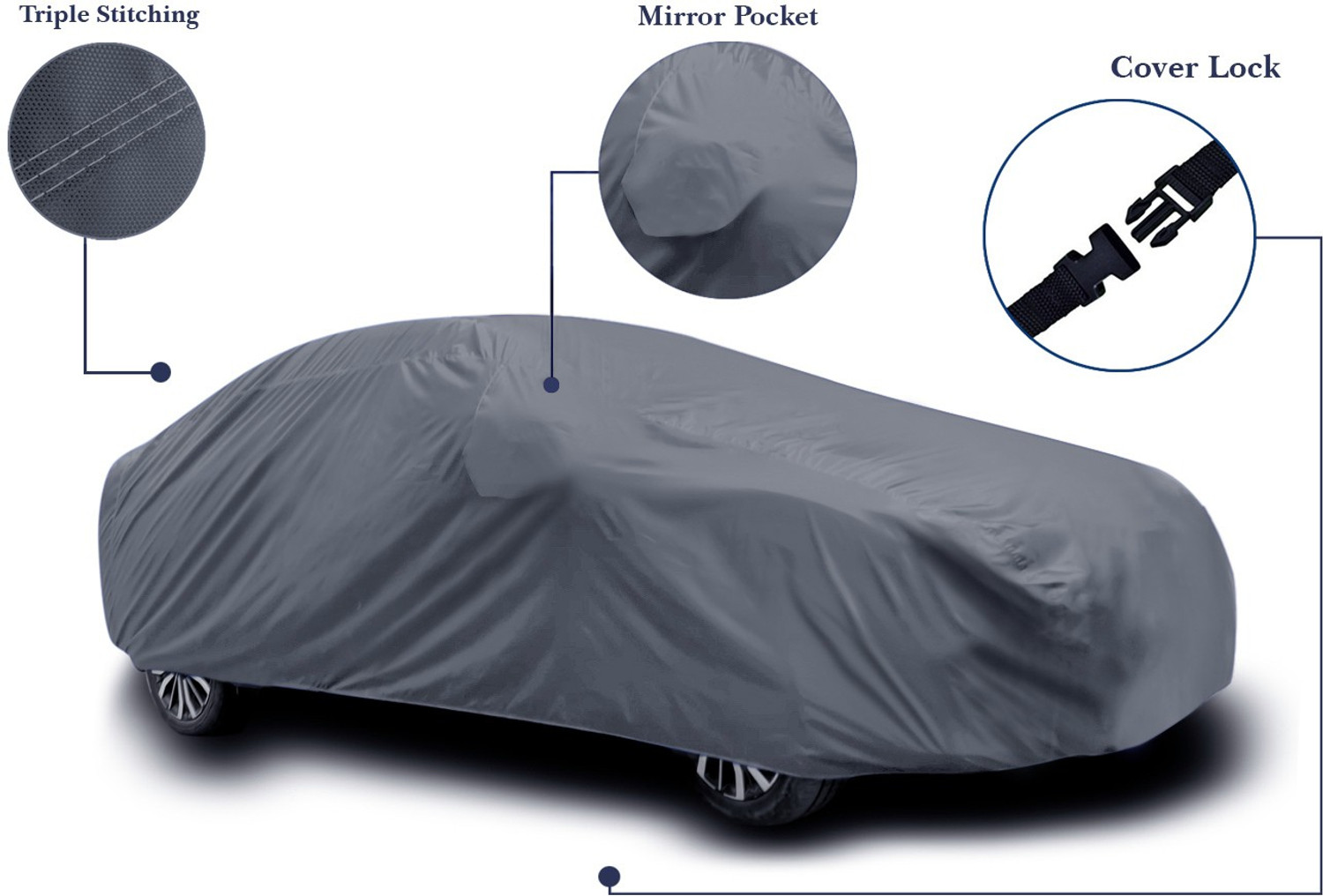 Image of AUCTIMO Car Cover For Renault Triber (With Mirror Pockets)