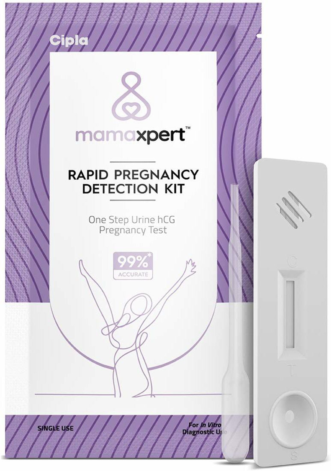 Image of mamaxpert Rapid Pregnancy Detection Kit by Cipla, Pack of 5 Pregnancy Test Kit