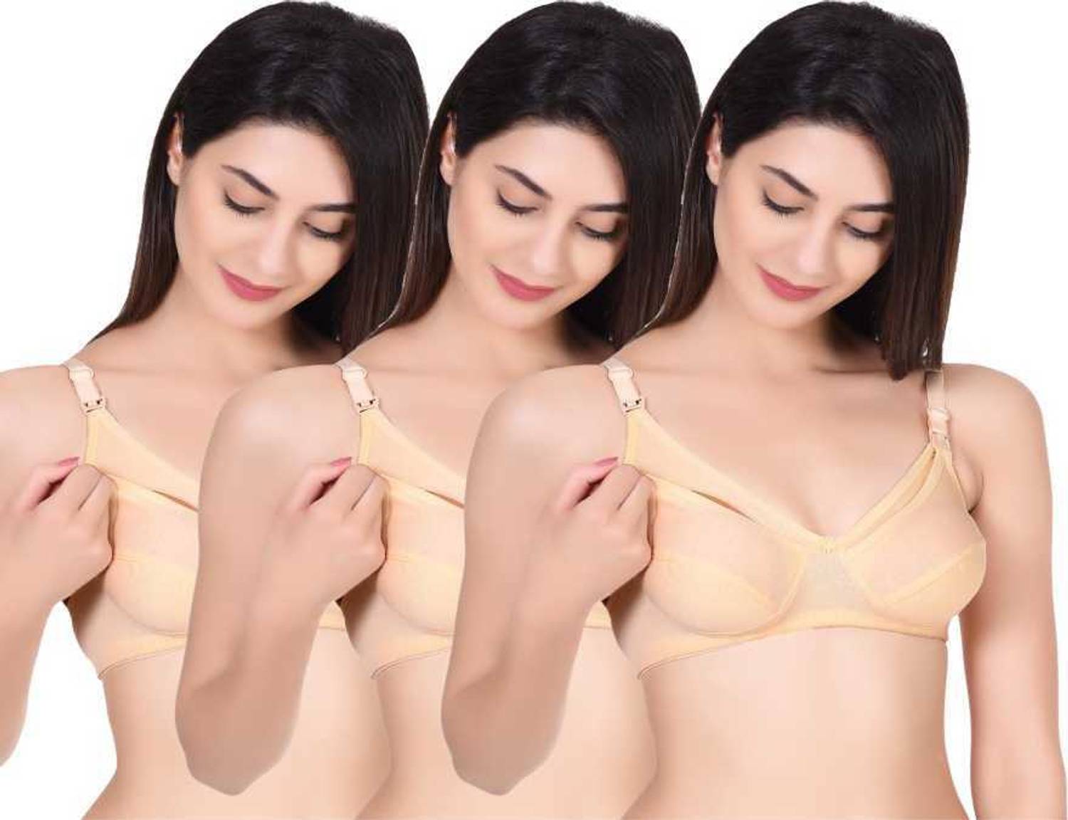 4KAYS Women's Maternity / Nursing Comfortable Breastfeeding Bra Combo Women Maternity/Nursing Non Padded Bra