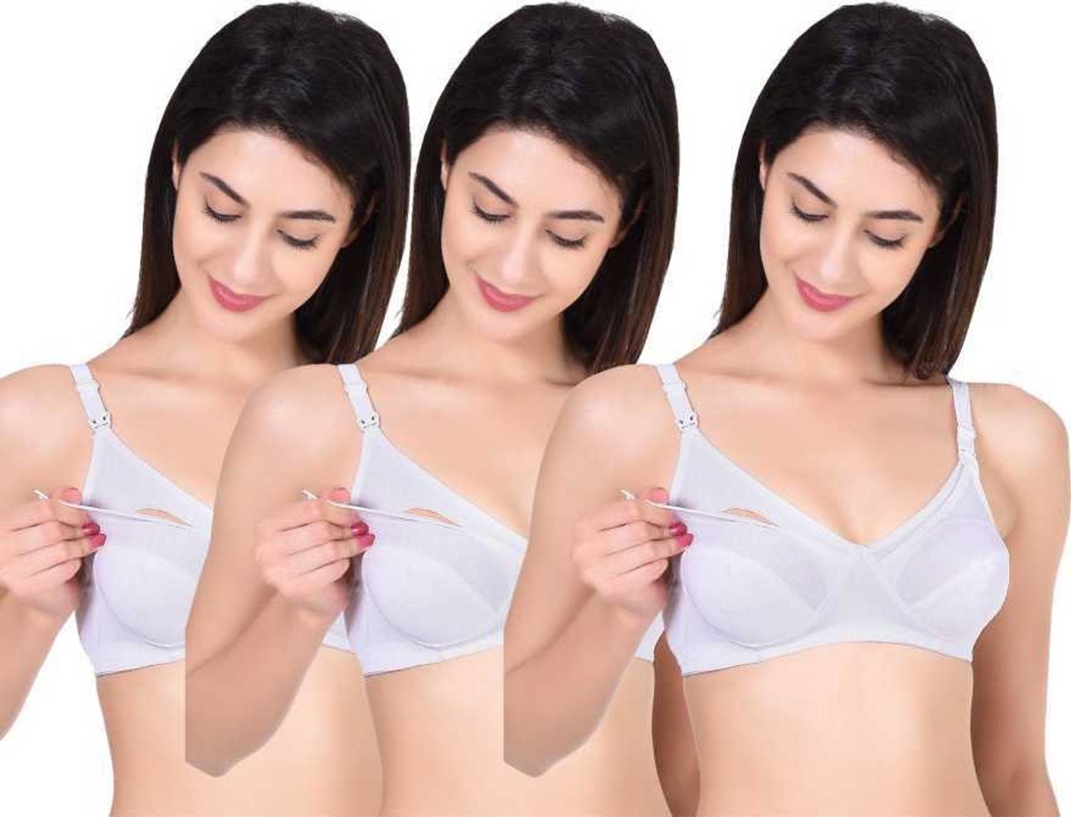 4KAYS Women's Maternity / Nursing Comfortable Breastfeeding Bra Combo Women Maternity/Nursing Non Padded Bra