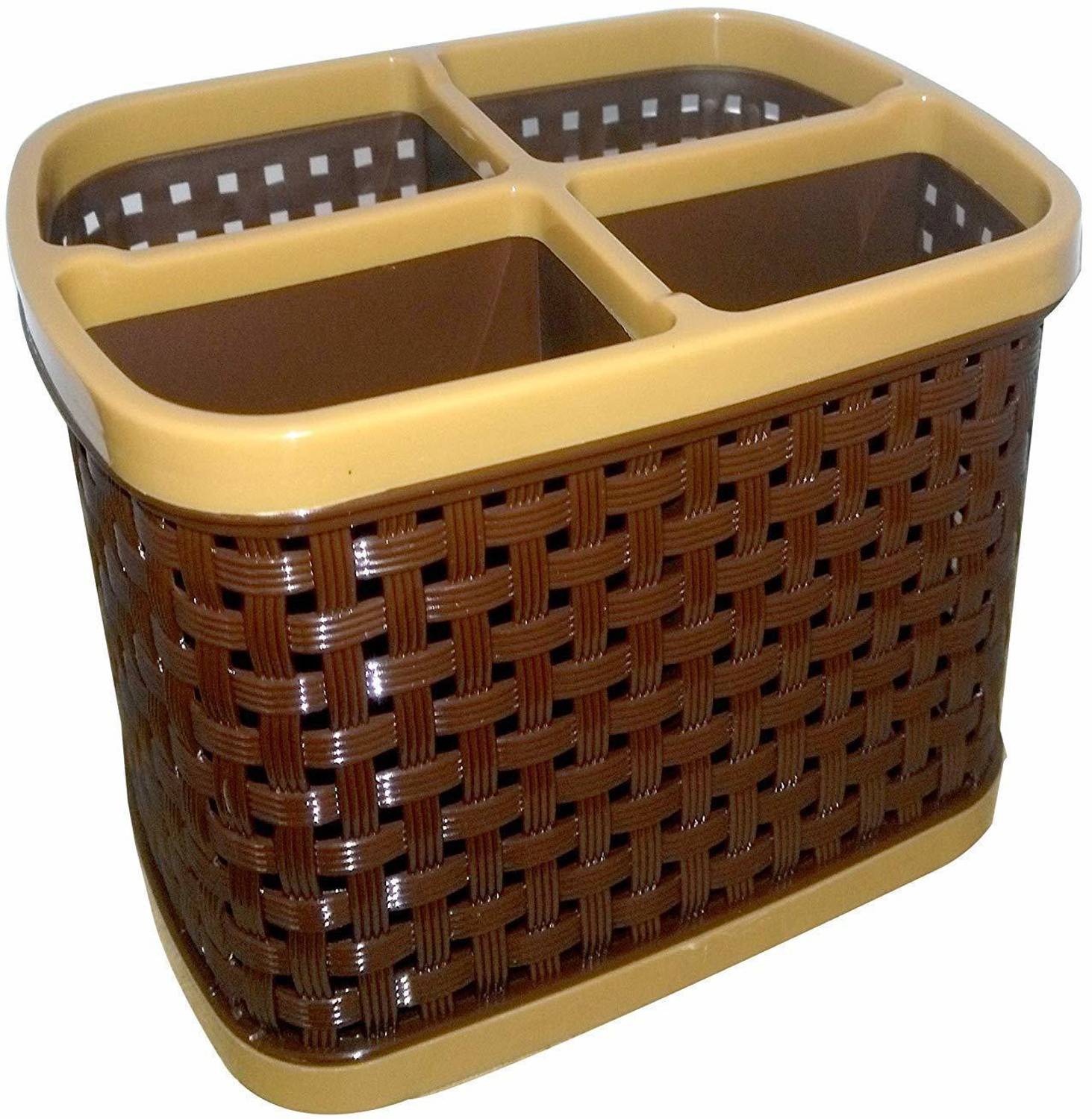 AMMEDARSHAN 4 Compartments Plastic Stand Organizer