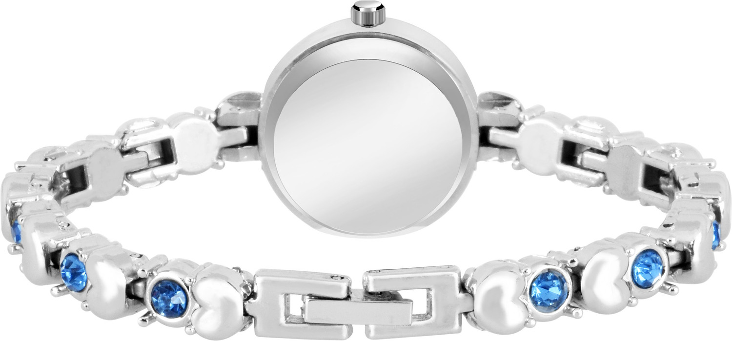 Image of Alkhwatches Analog Watch - For Women Classic Exclusive Silver Diamond Studded Silver Bracelet Chain Watch for Girls