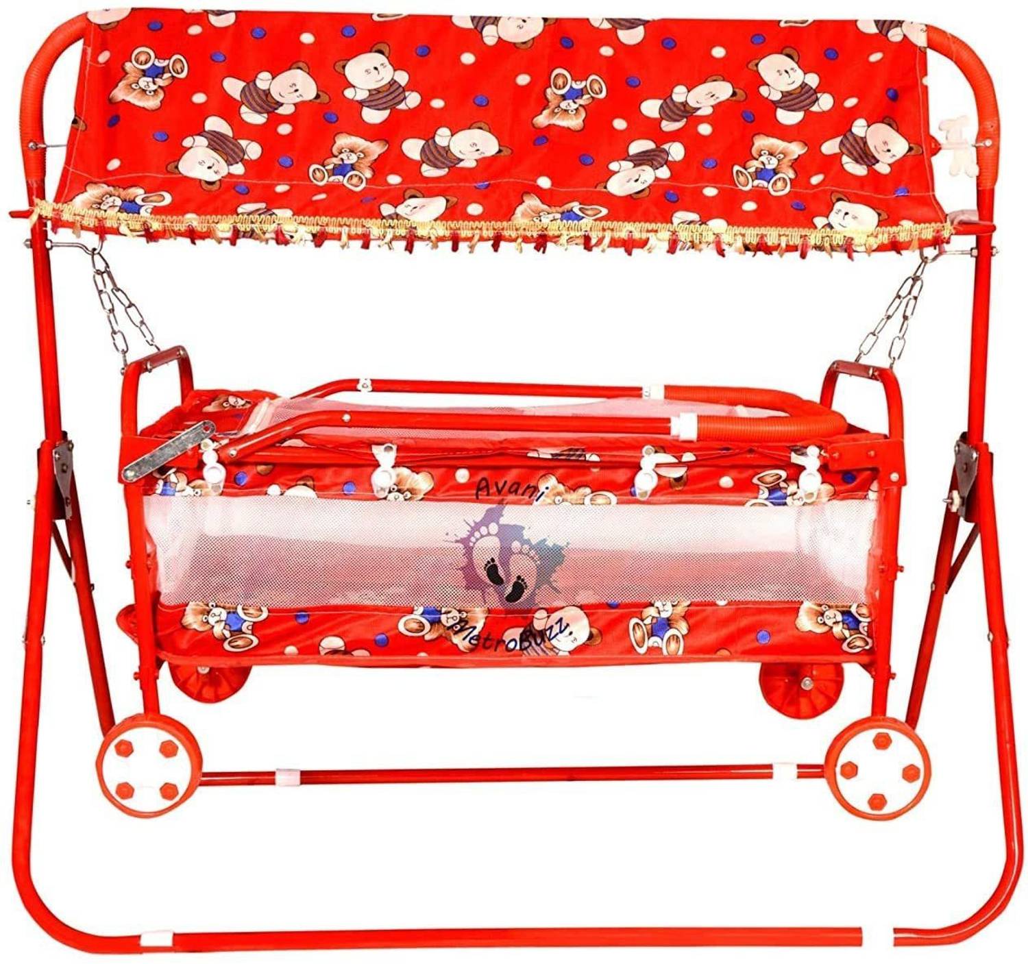 Avani MetroBuzz Baby Soothing Baby Bed Portable Crib with Light and Music Box Rocking Cradle Cot
