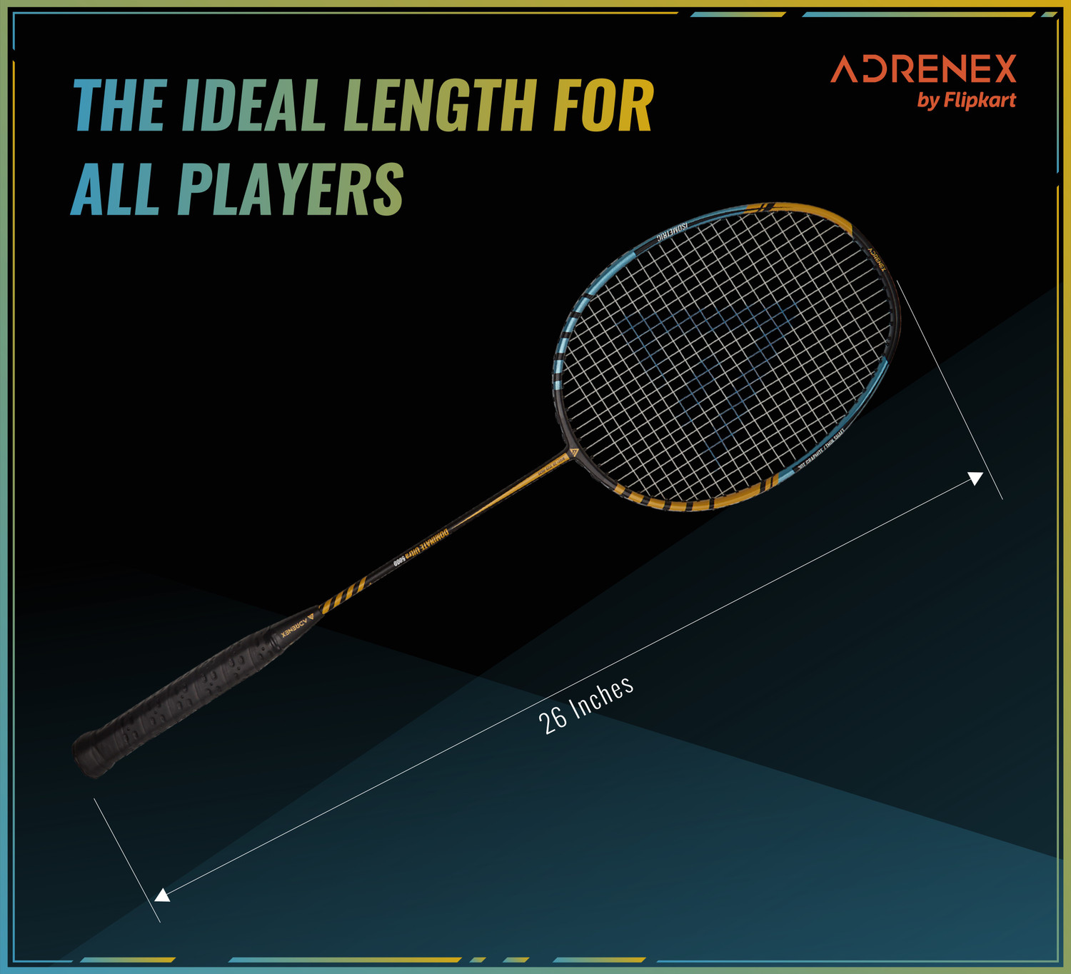 Image of Adrenex by Flipkart Dominate Ultra 5000 Graphite Multicolor Strung Badminton Racquet