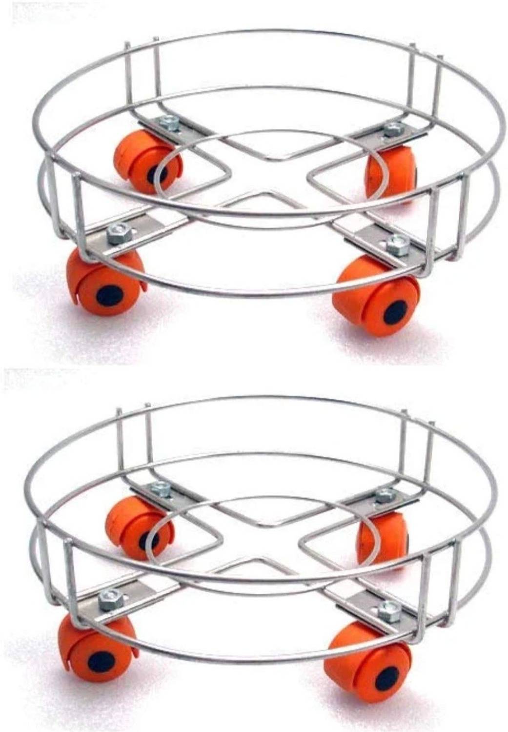 Bristle Kitchen Stainless Steel Gas Trolly | LPG Cylinder Stand Trolley with Wheels | Gas Cylinder Trolley with Wheels (Pack of 2) Gas Cylinder Trolley
