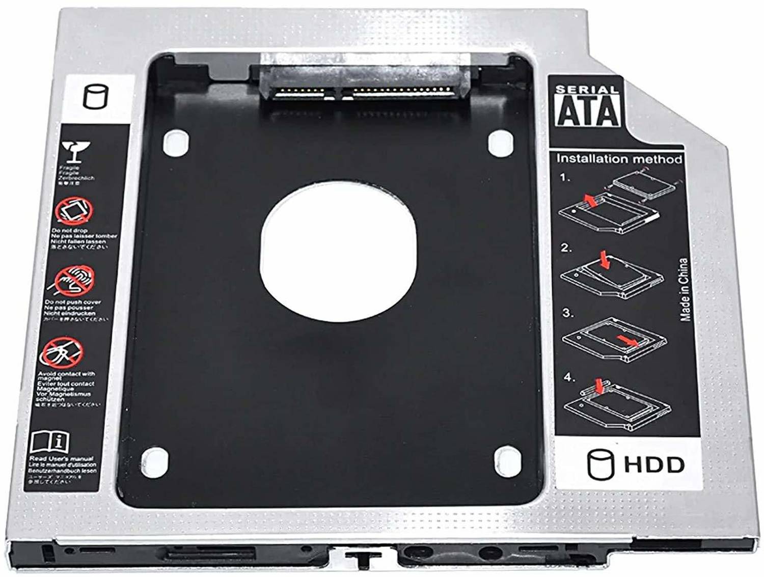 TERABYTE 2.5'' Internal SATA 2nd 9.5 MM HDD CADDY CD/DVD-ROM to Expanded Data Storage 2.5 inch 9.5MM Internal Hard Drive Enclosure/HDD CADDY