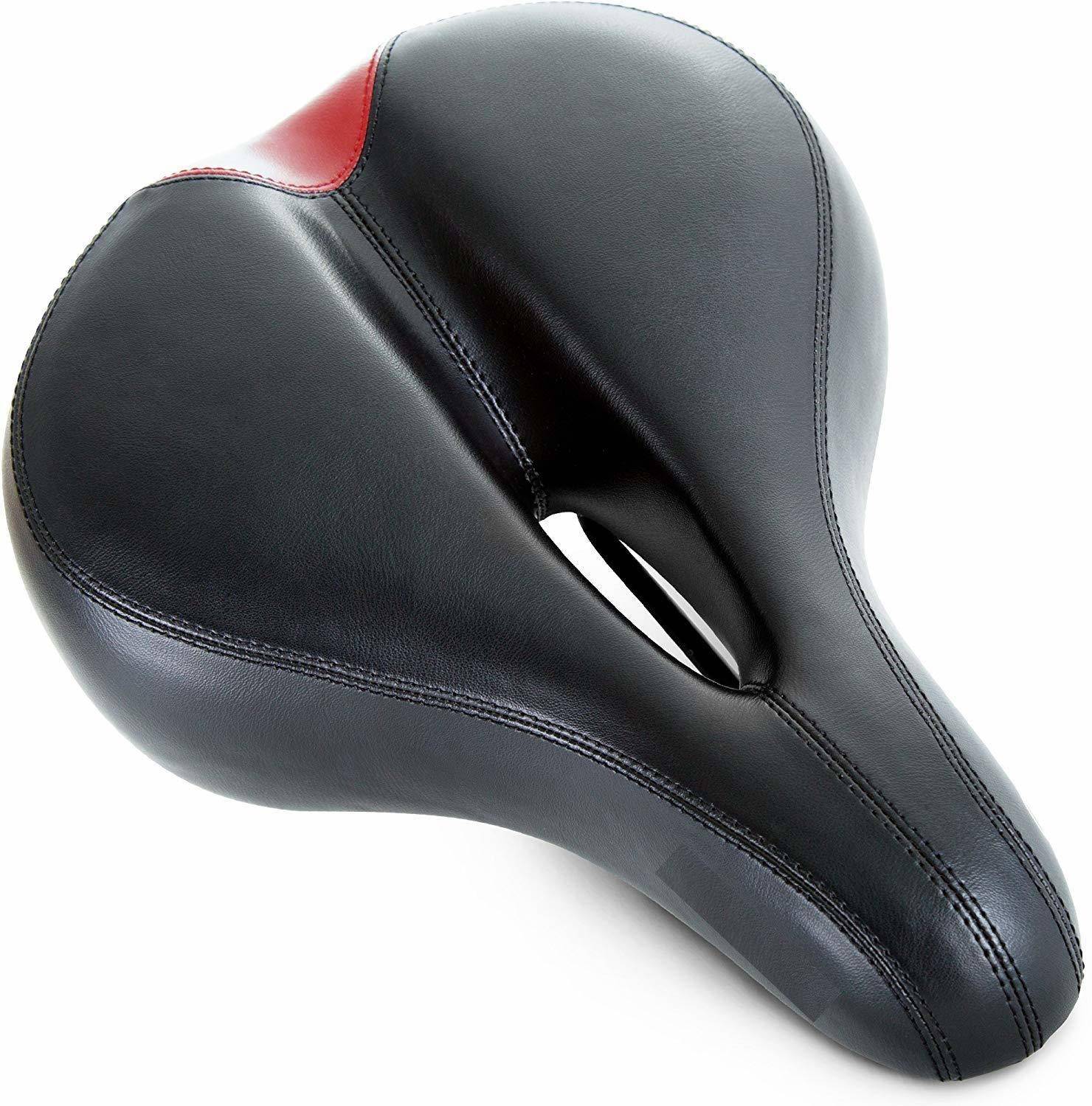 2fortheroad 60076 Bicycle Cycle Cycling City MTB Road Saddle Seat Mountain Wide Black-Red Saddle