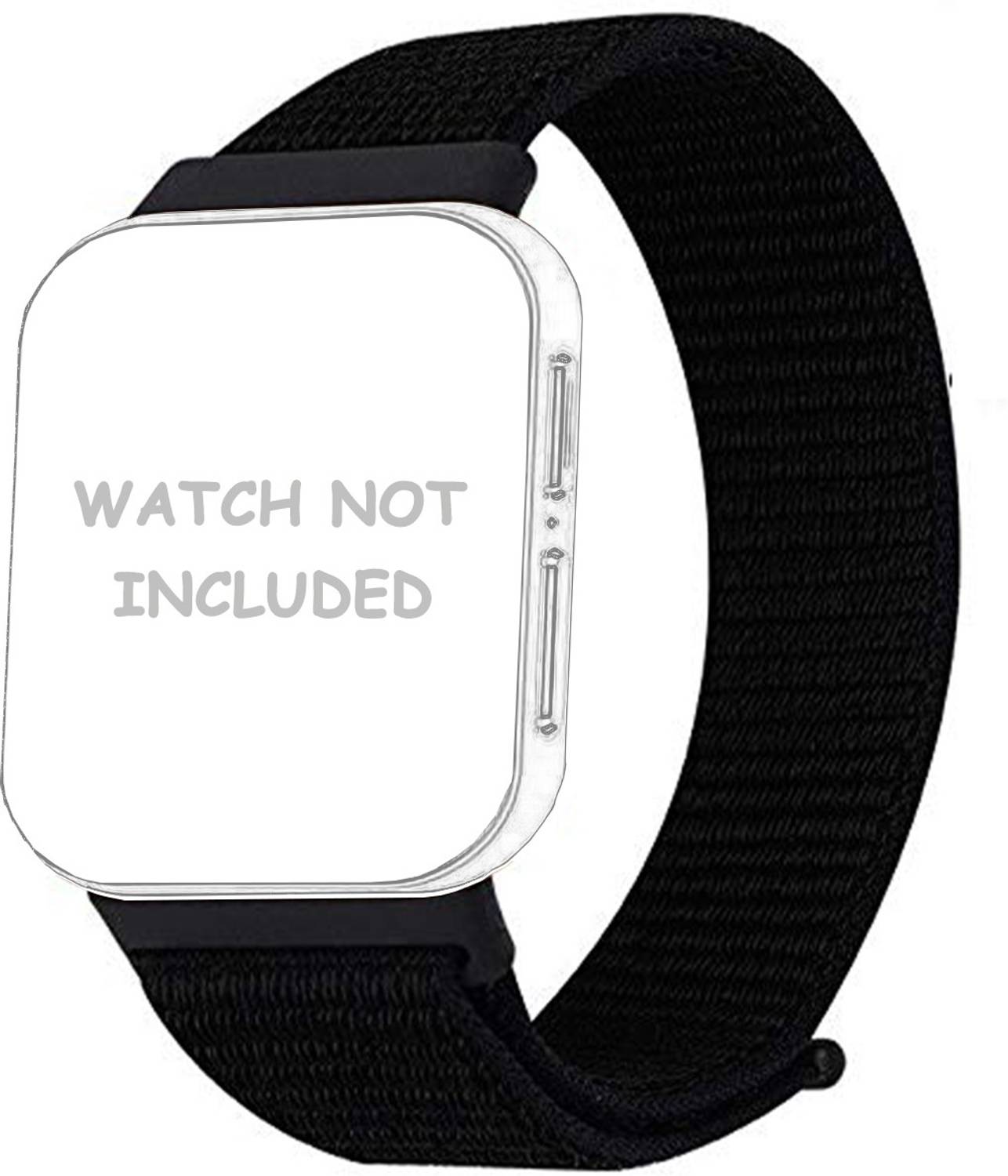 CellFAther 3 cm Nylon Loop Strap with Soft Cushioned Adjustable Closure Band for Oppo Watch 41mm (Watch Not Included) - (Jet Black) Smart Watch Strap