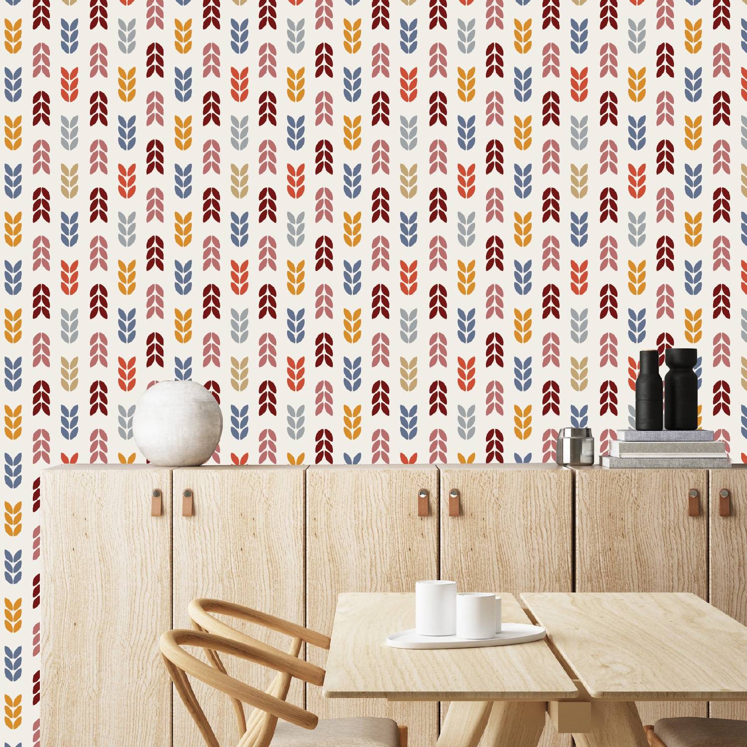 Asian Paints 45 cm EzyCR8 Peel & Stick Retro Field - Ivory Removable Sticker
