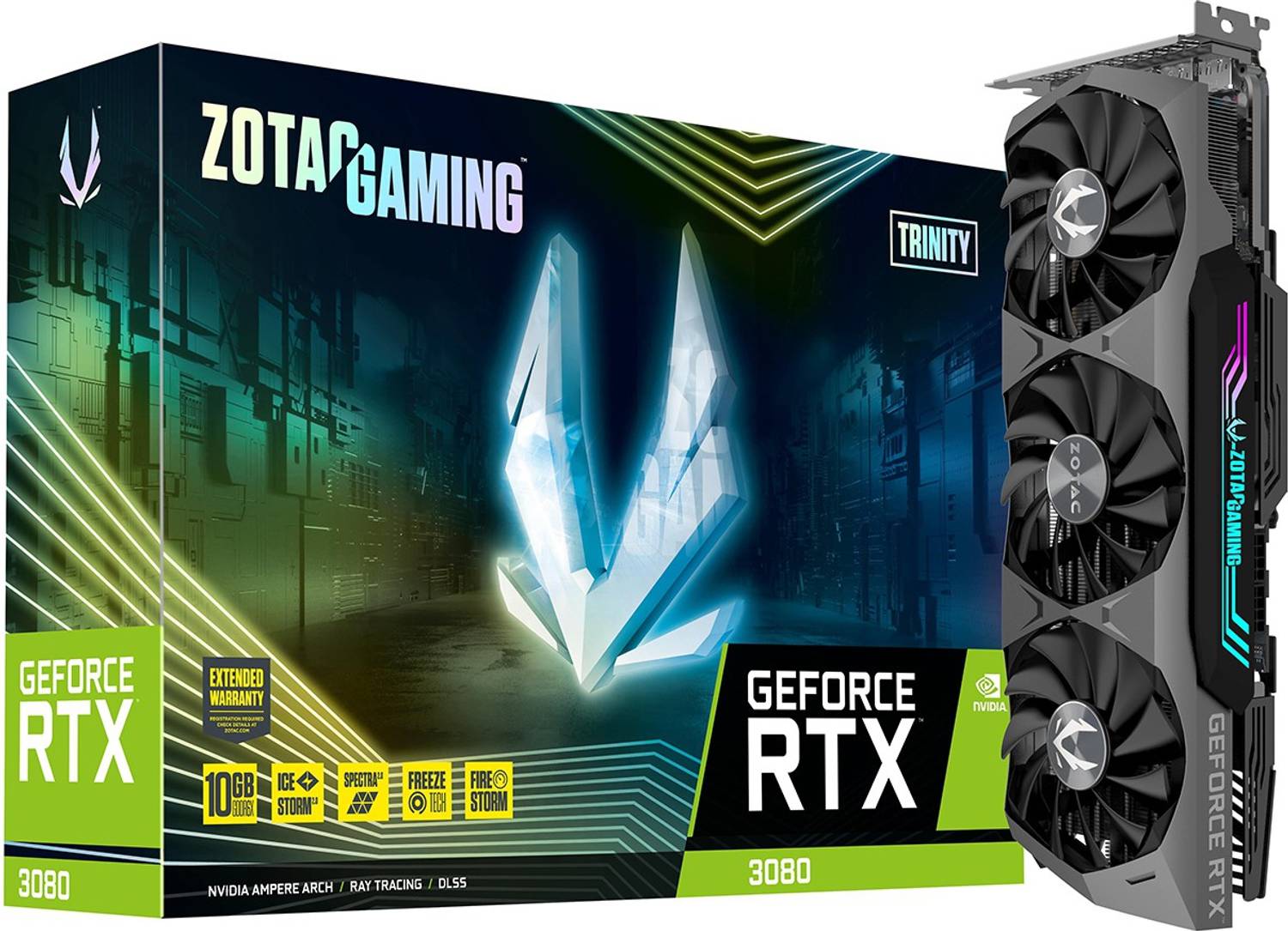 ZOTAC RTX 3080 Trinity GDDR6X 10 GB NVIDIA Chipset 320 bit 1710
