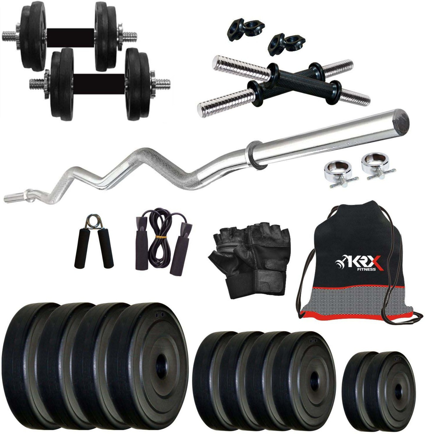 Image of KRX 40 kg PVC COMBO 3 Home Gym Combo