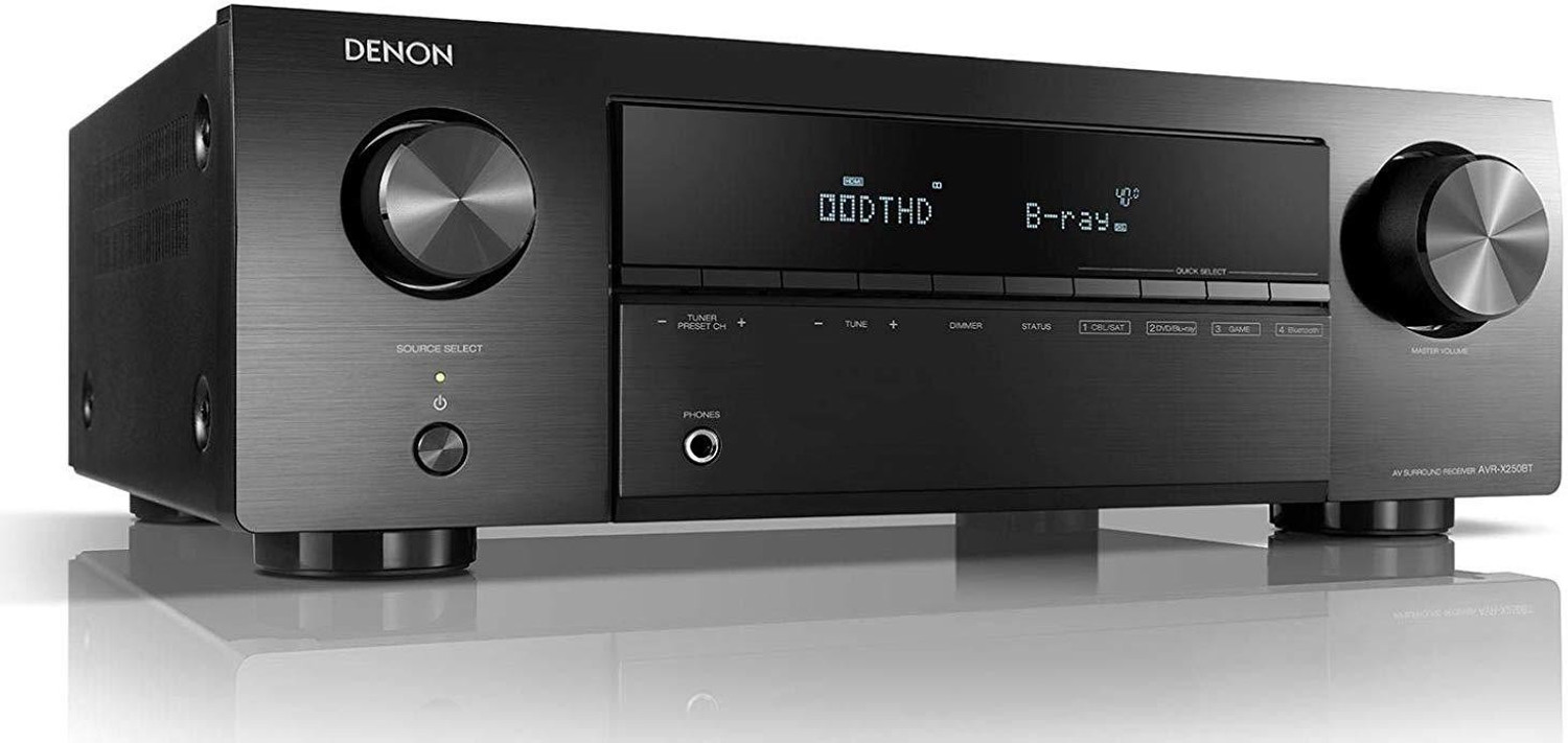 Image of DENON AVR-X250B 5.1 Ch. 4K Ultra HD AV Receiver with Bluetooth AV Power Receiver (Black) 300 W AV Power Receiver