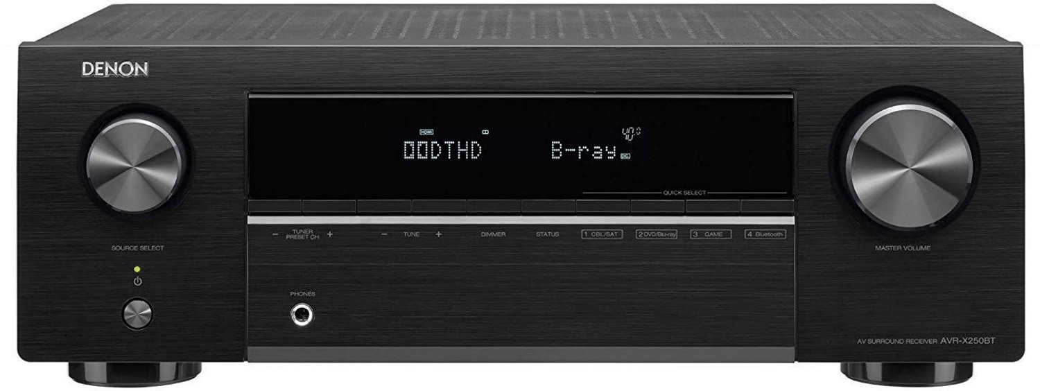 Image of DENON AVR-X250B 5.1 Ch. 4K Ultra HD AV Receiver with Bluetooth AV Power Receiver (Black) 300 W AV Power Receiver