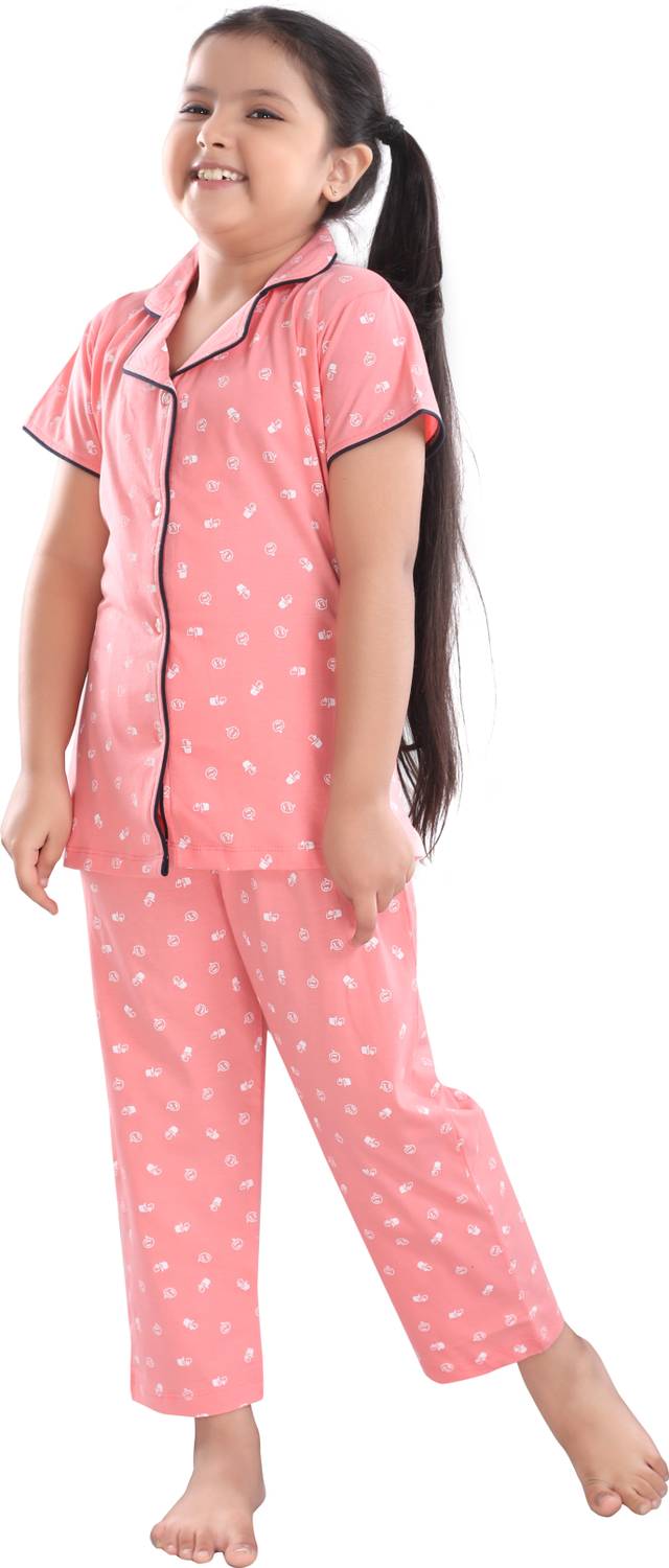 AV2 Kids Nightwear Girls Printed Cotton Blend