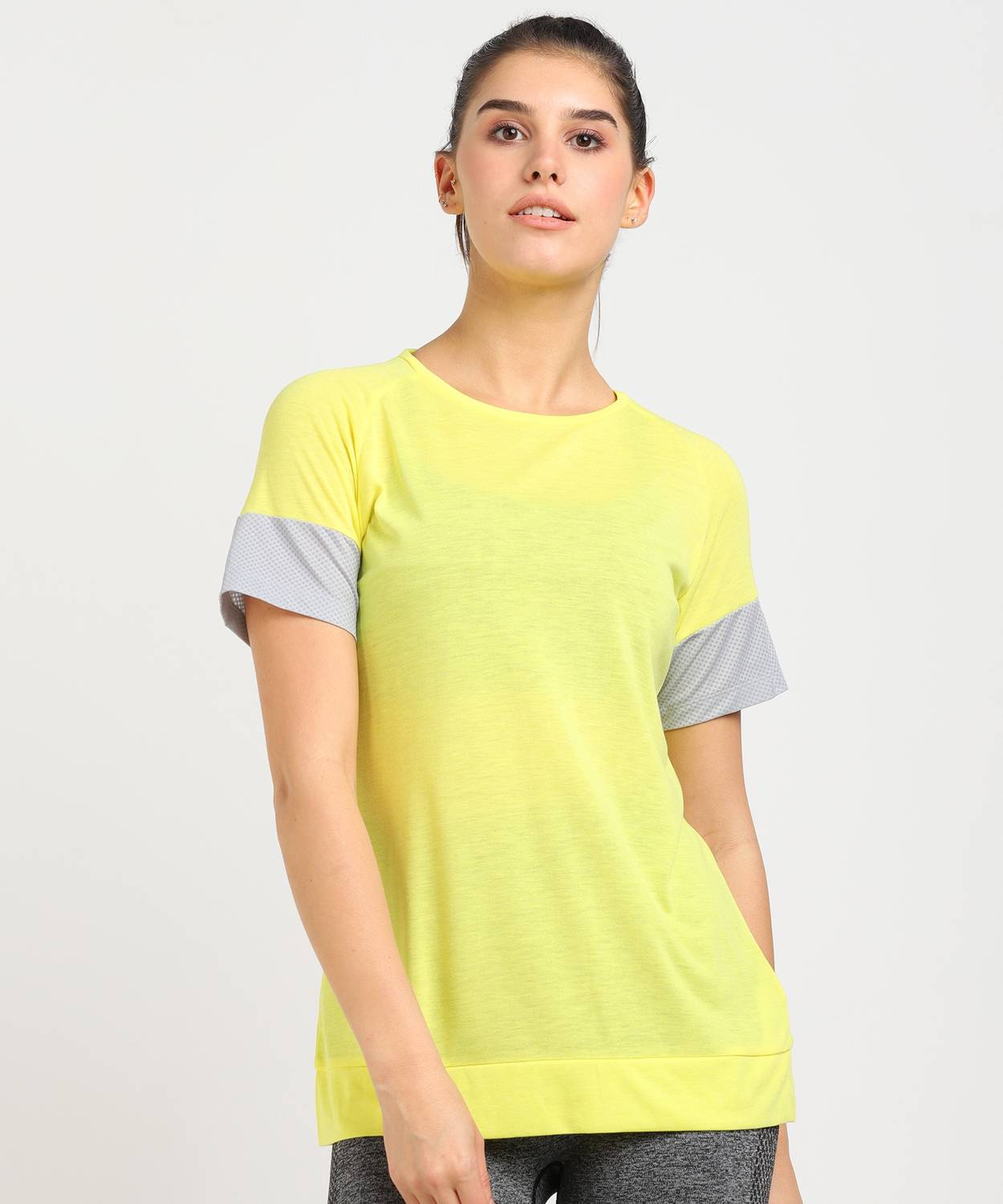 Asics Solid Women Round Neck Light Green T-Shirt